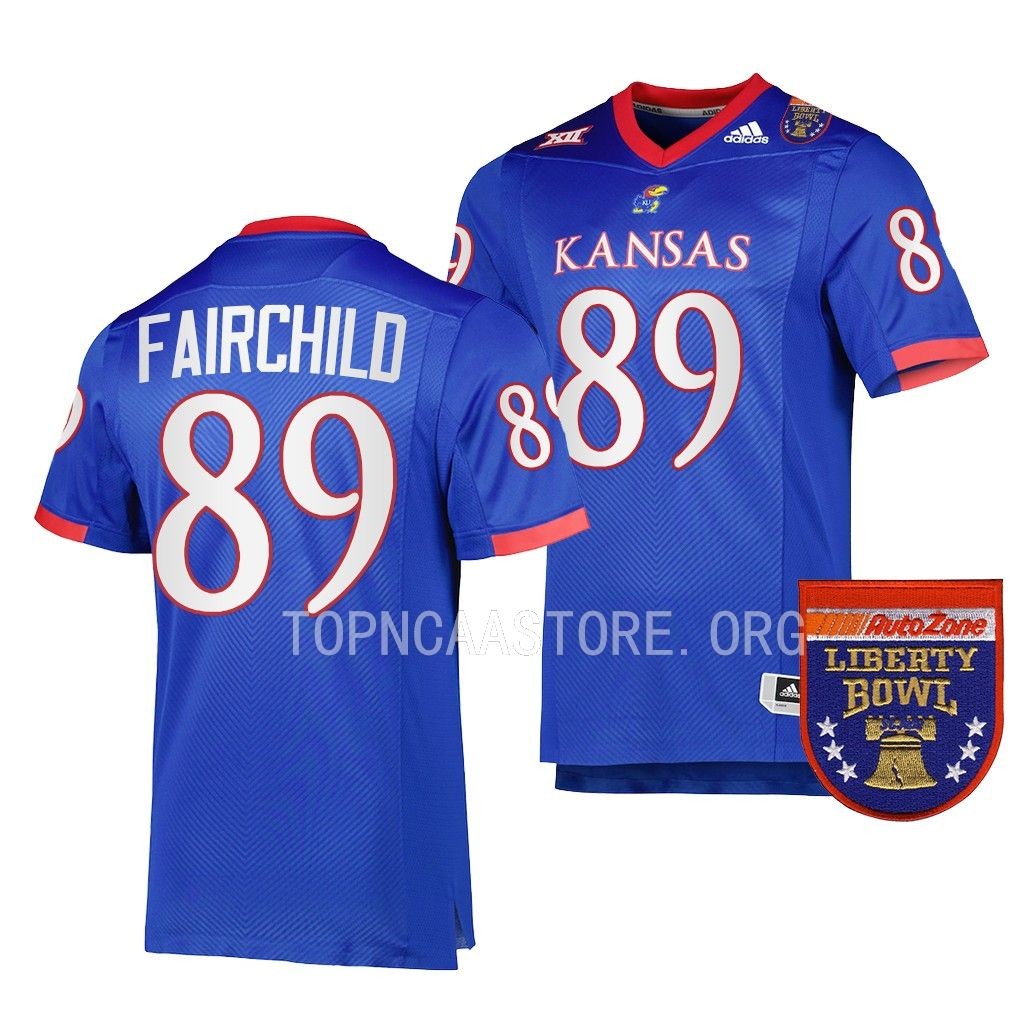 Mason Fairchild Kansas Jayhawks 2022 Liberty Bowl College Jersey Men's Royal #89 Uniform