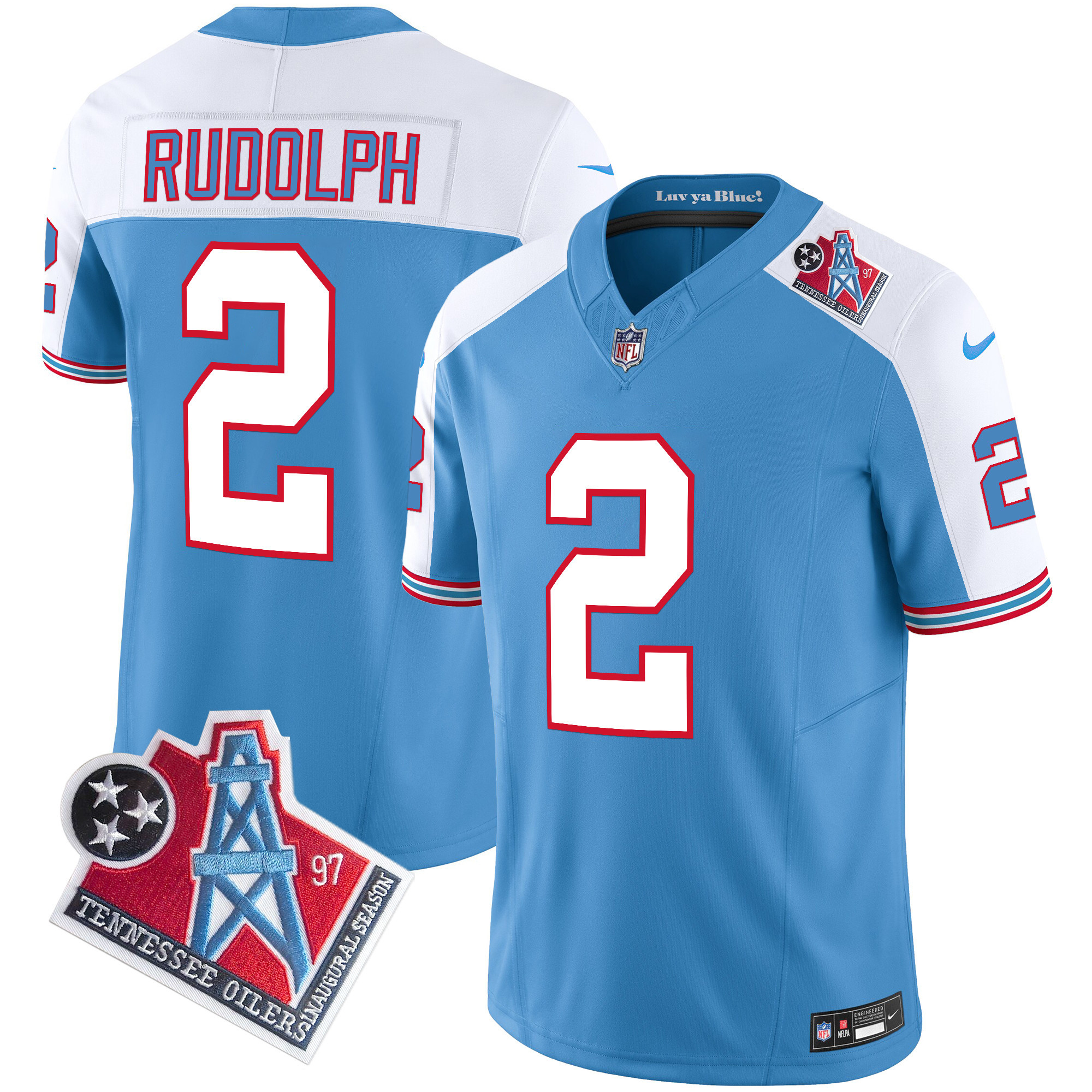 Mason Rudolph Men's Tennessee Titans 1997 Throwback Limited Vapor Alternate Jersey - All Stitched 