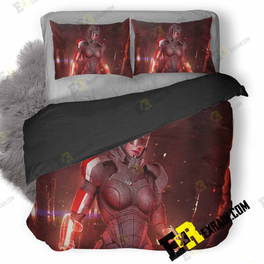 Mass Effect Shepard Femshep Fl 3D Customized Duvet Cover Bedding Set