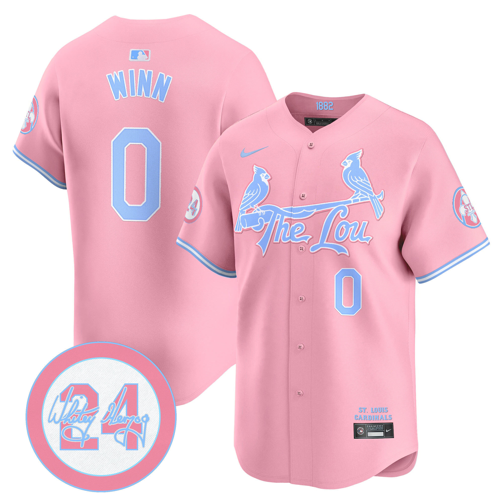 Masyn WinnUnisex St. Louis Cardinals Bubblegum Pink Vapor Premier Limited Pink Jersey - All Stitched