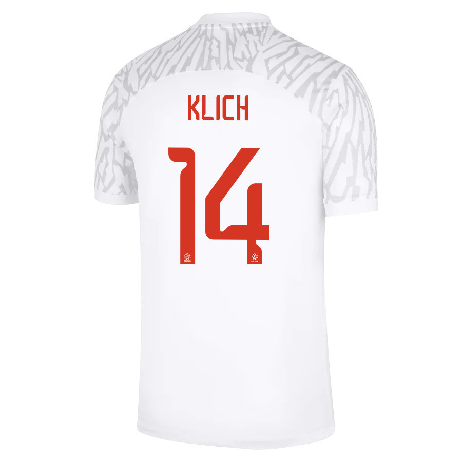 Mateusz Klich 14 Poland National Team Qatar World Cup 2022-23 Home Soccer Jersey,