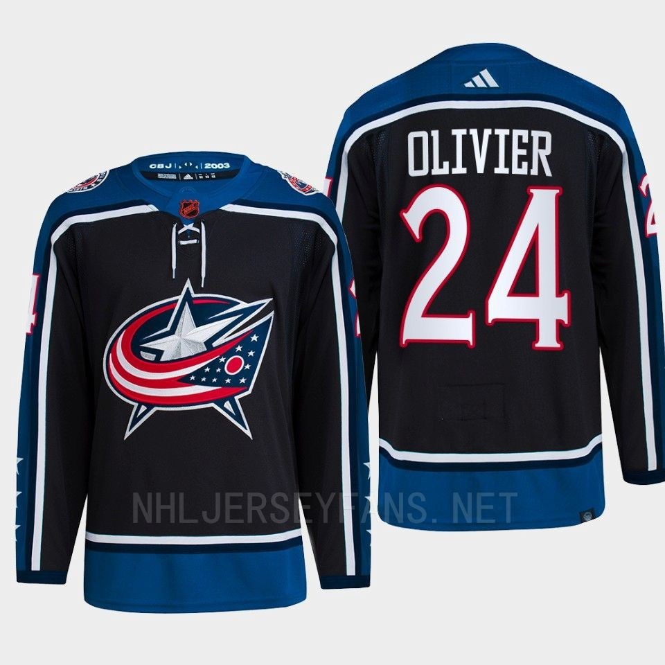 Mathieu Olivier 24 Reverse Retro 2.0 2022 Columbus Blue Jackets Navy Stitched Jersey Primegreen