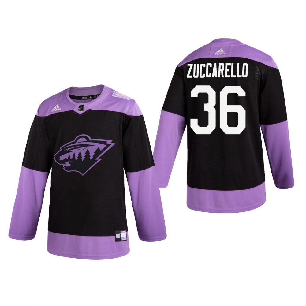 Mats Zuccarello #36 Minnesota Wild 2019 Fights Cancer Black Practice Jersey