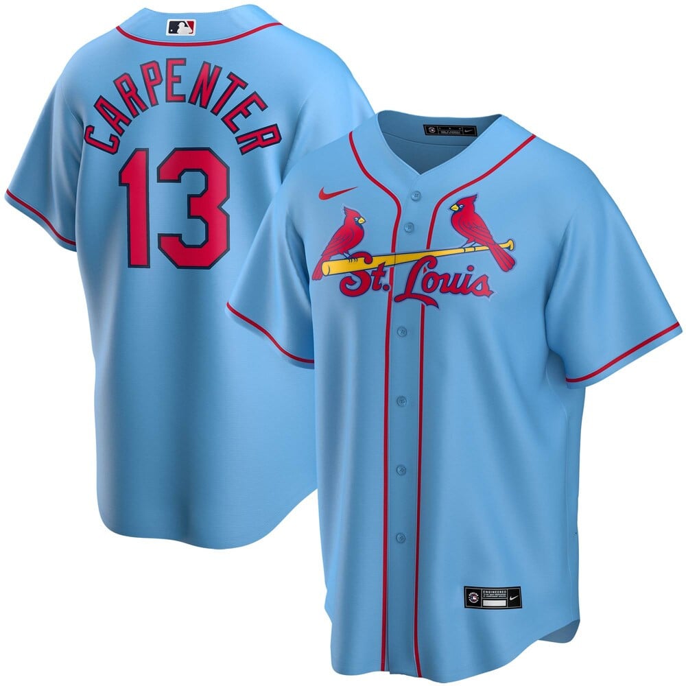 Matt Carpenter St. Louis Cardinals Nike Alternate 2020 Player Stitched Jersey – Light Blue