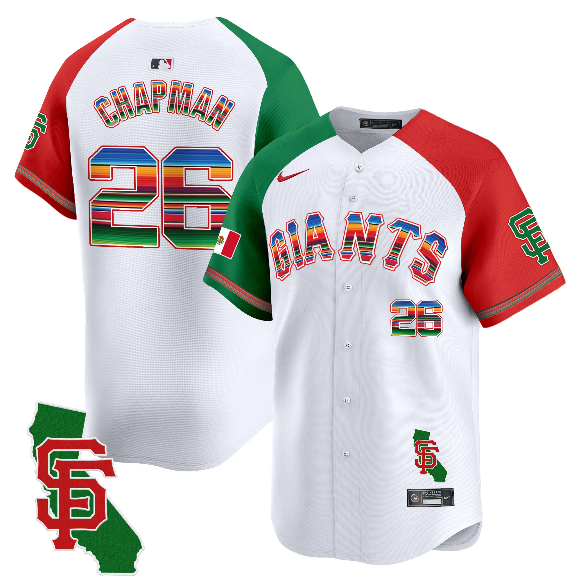 Matt Chapman Men's San Francisco Giants Mexico California Patch Vapor Premier Limited Alternate Jersey - All Stitched