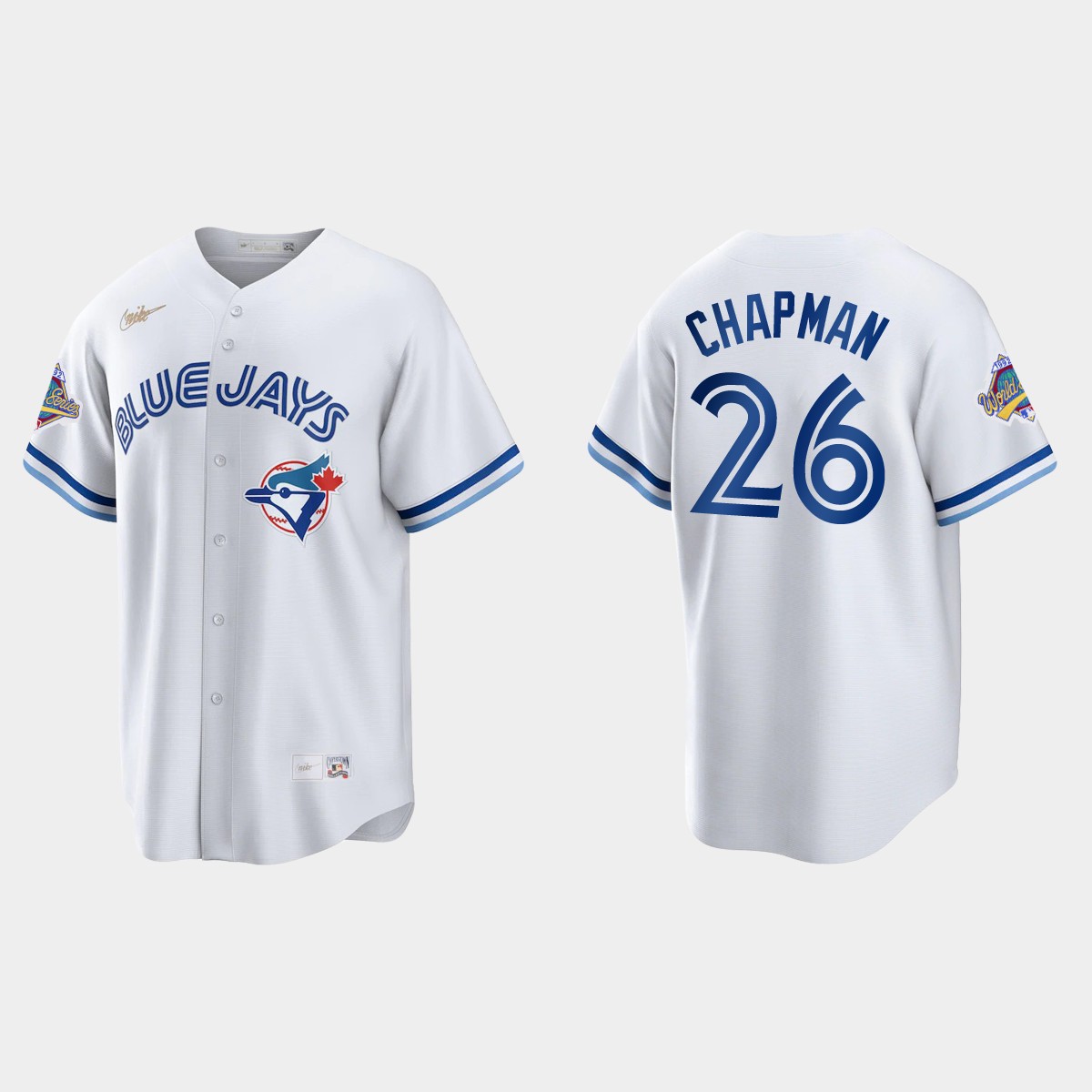 Matt Chapman Toronto Blue Jays 1992 World Series Patch Cooperstown Jersey - White