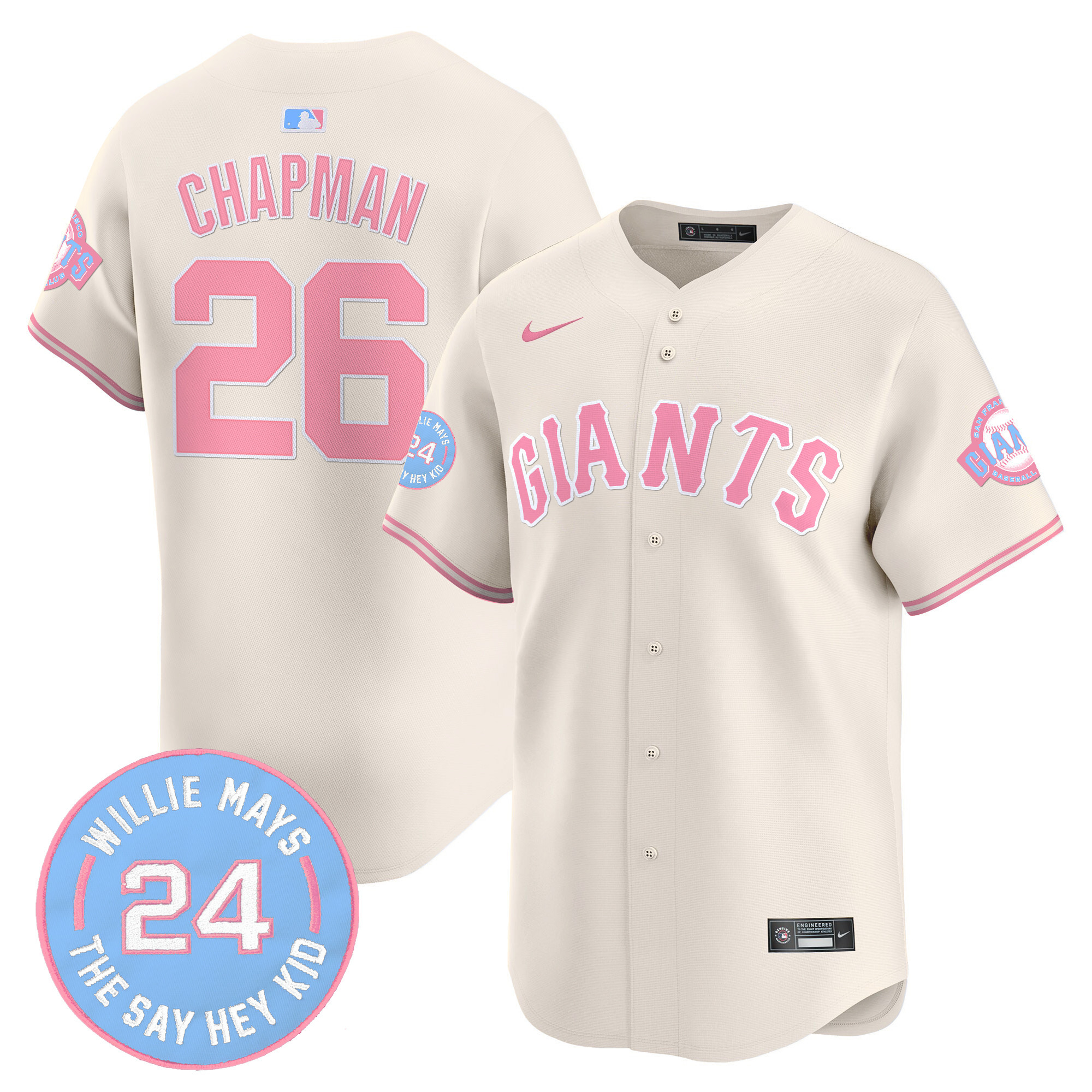 Matt ChapmanUnisex San Francisco Giants Bubblegum Pink Vapor Premier Limited Cream Jersey - All Stitched