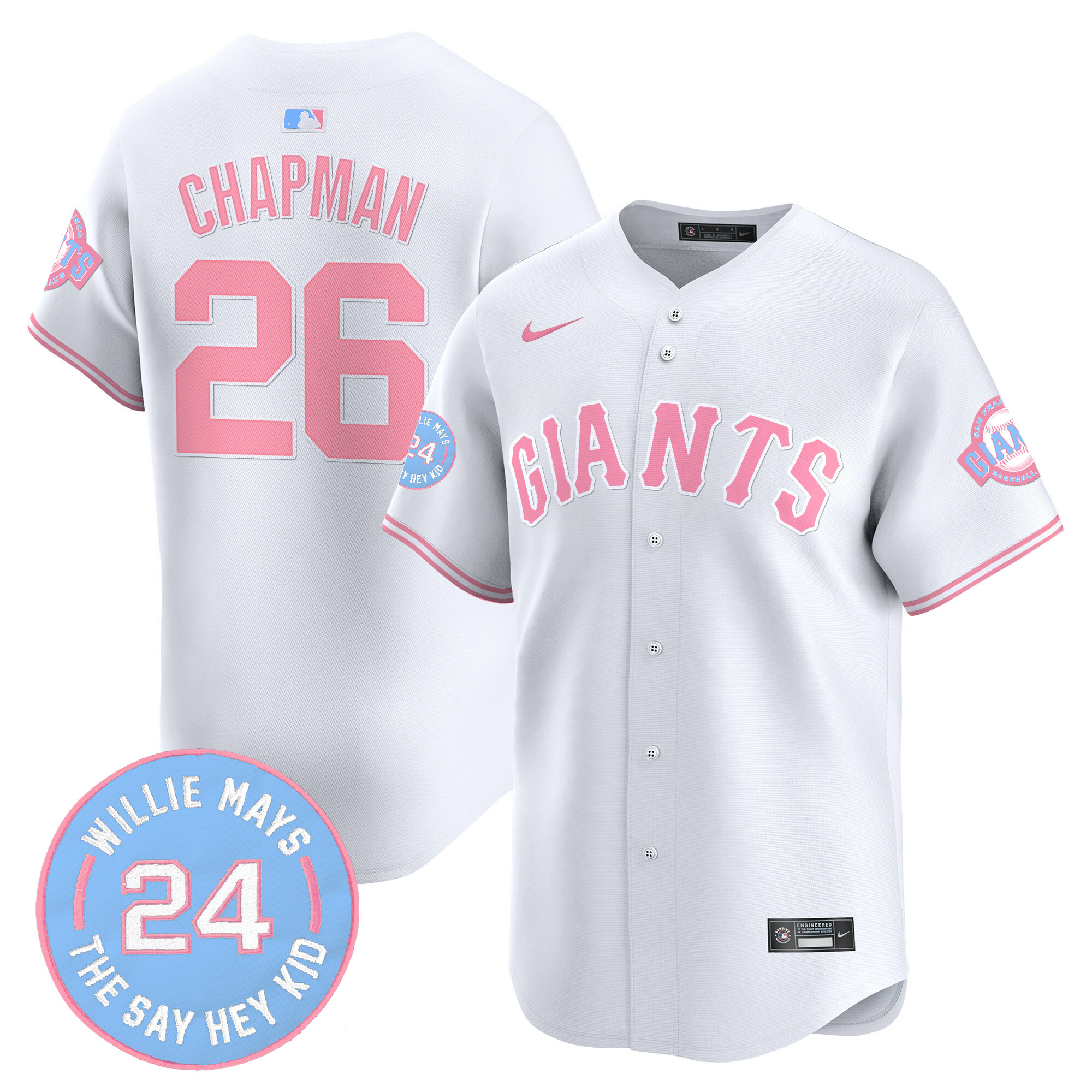 Matt ChapmanUnisex San Francisco Giants Bubblegum Pink Vapor Premier Limited White Jersey - All Stitched