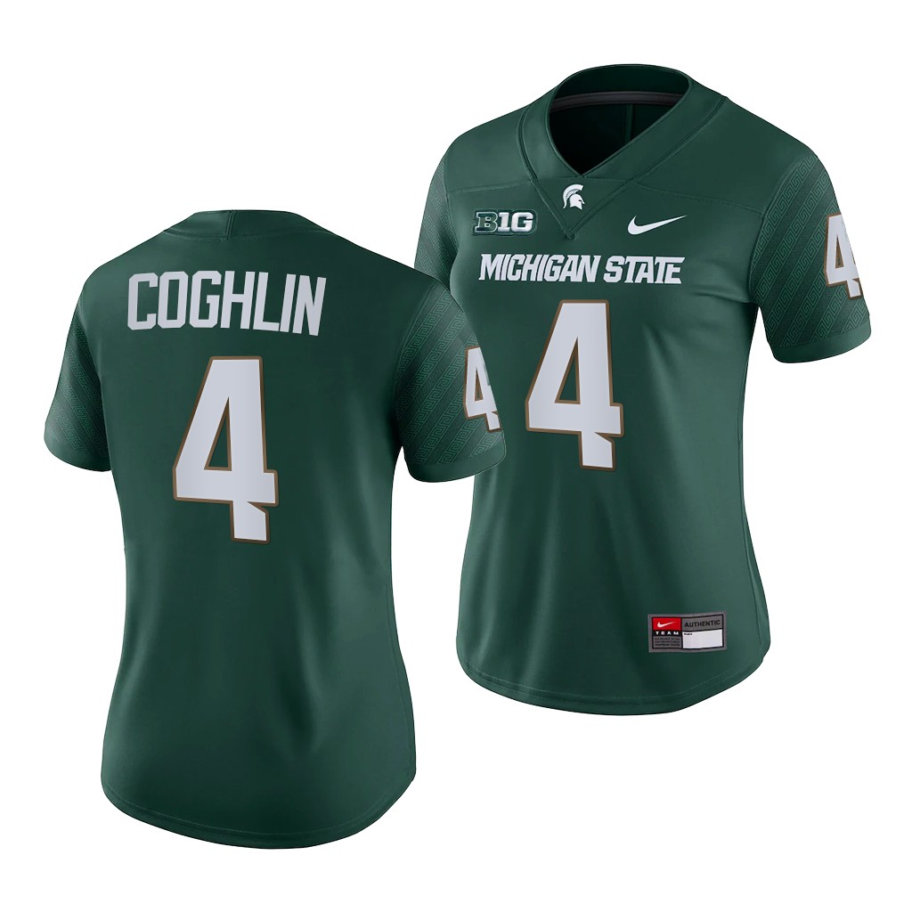 Matt Coghlin Michigan State Spartans 2021-22 College Jersey Women Green #4 Game Female Uniform