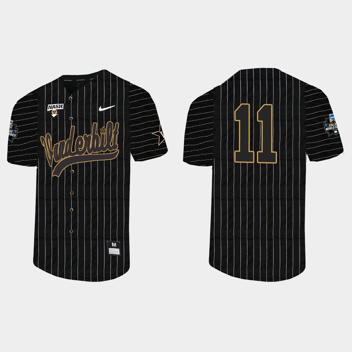 Matt Hogan Vanderbilt Commodores 2021 College World Series Pinstripe Jersey - Black