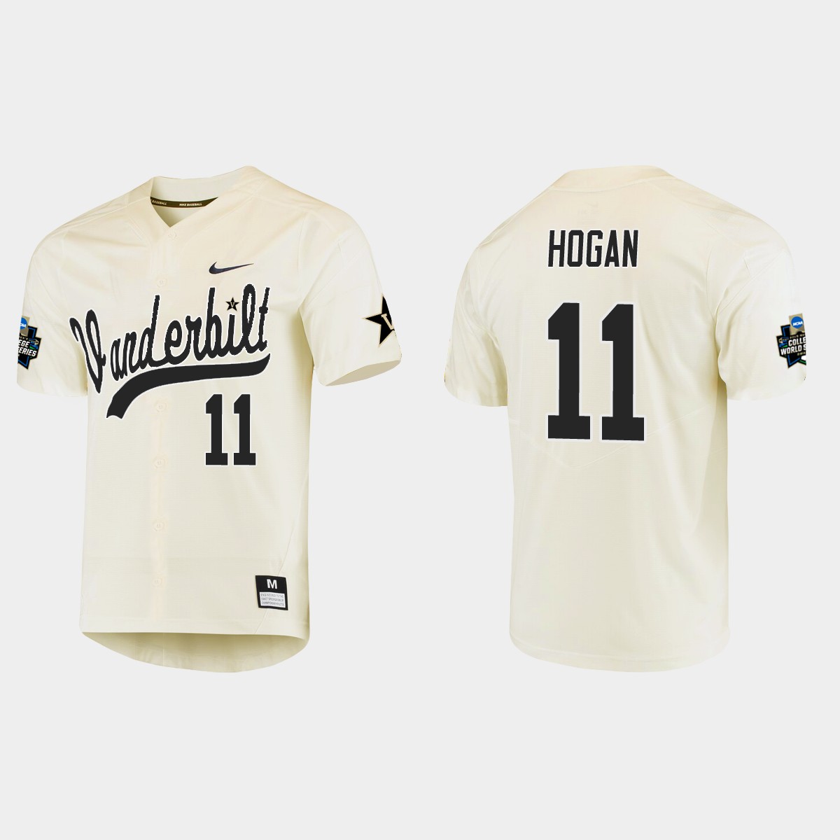 Matt Hogan Vanderbilt Commodores College World Series Jersey - Cream