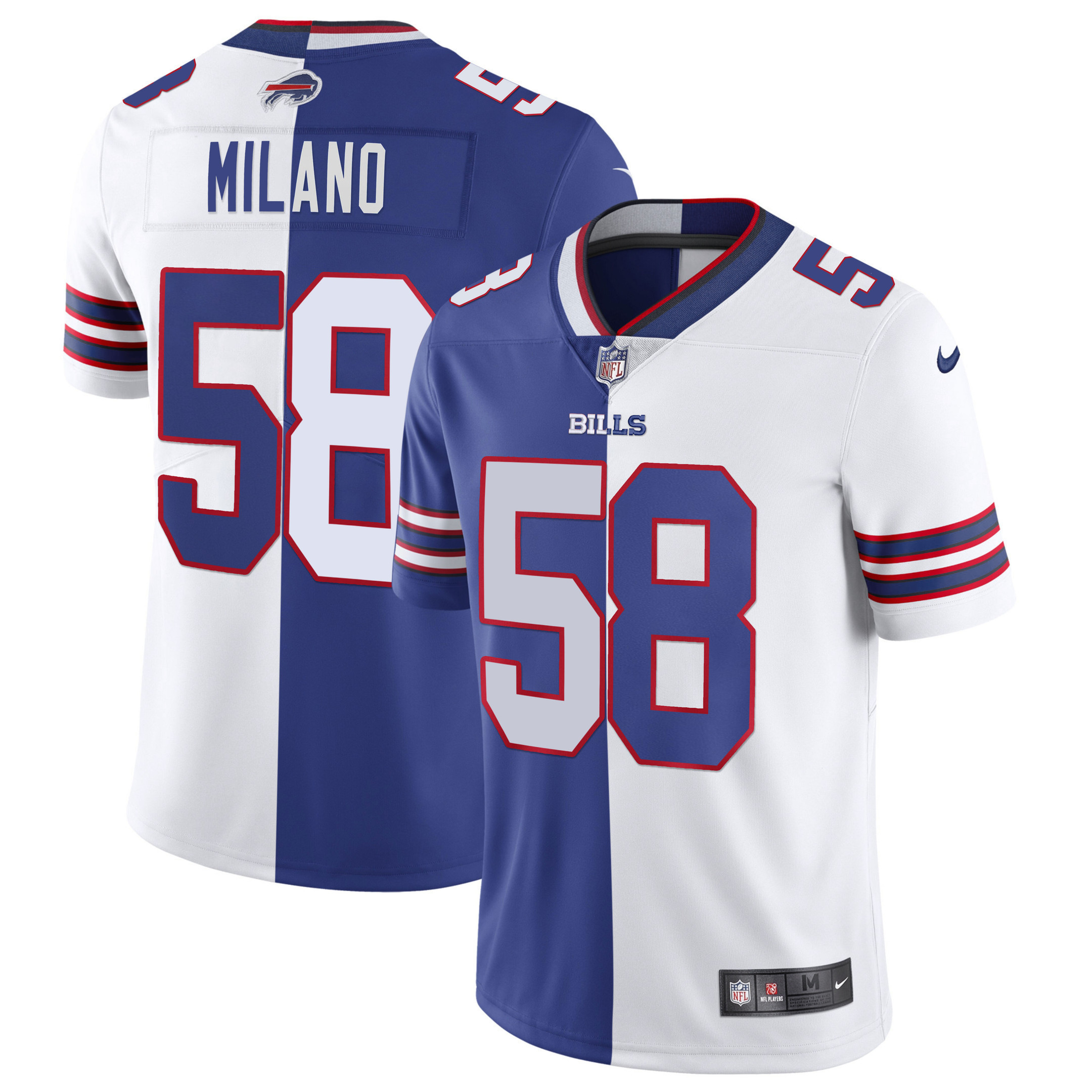 Matt Milano Buffalo Bills Split Split Royal White Jersey - All Stitched 