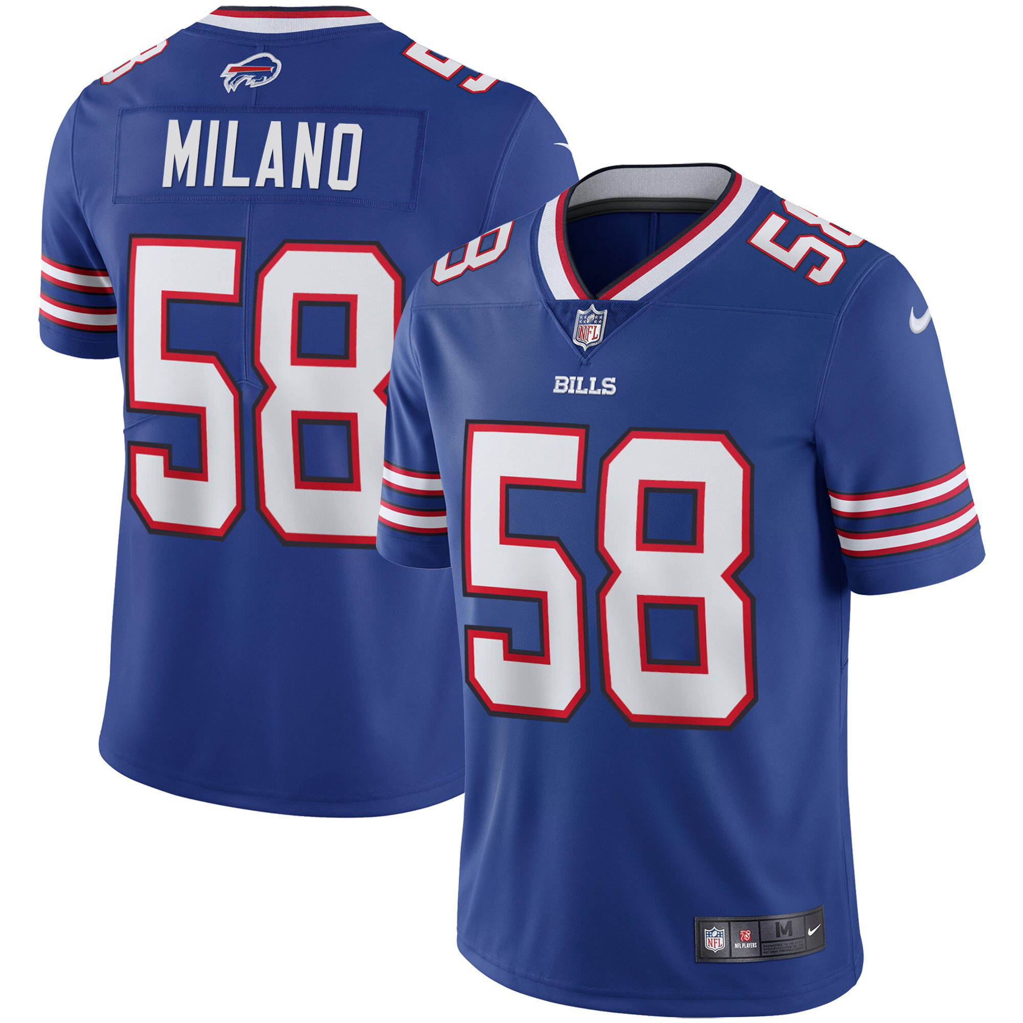 Matt Milano Buffalo Bills Vapor Royal Jersey - All Stitched 