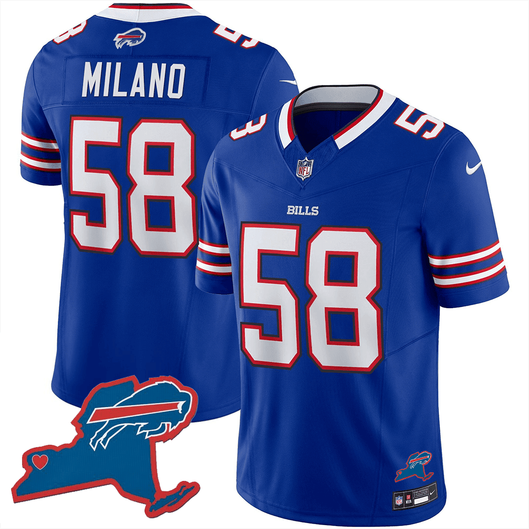 Matt Milano Men's Buffalo Bills New York Patch Vapor Limited Royal Jersey - All Stitched 