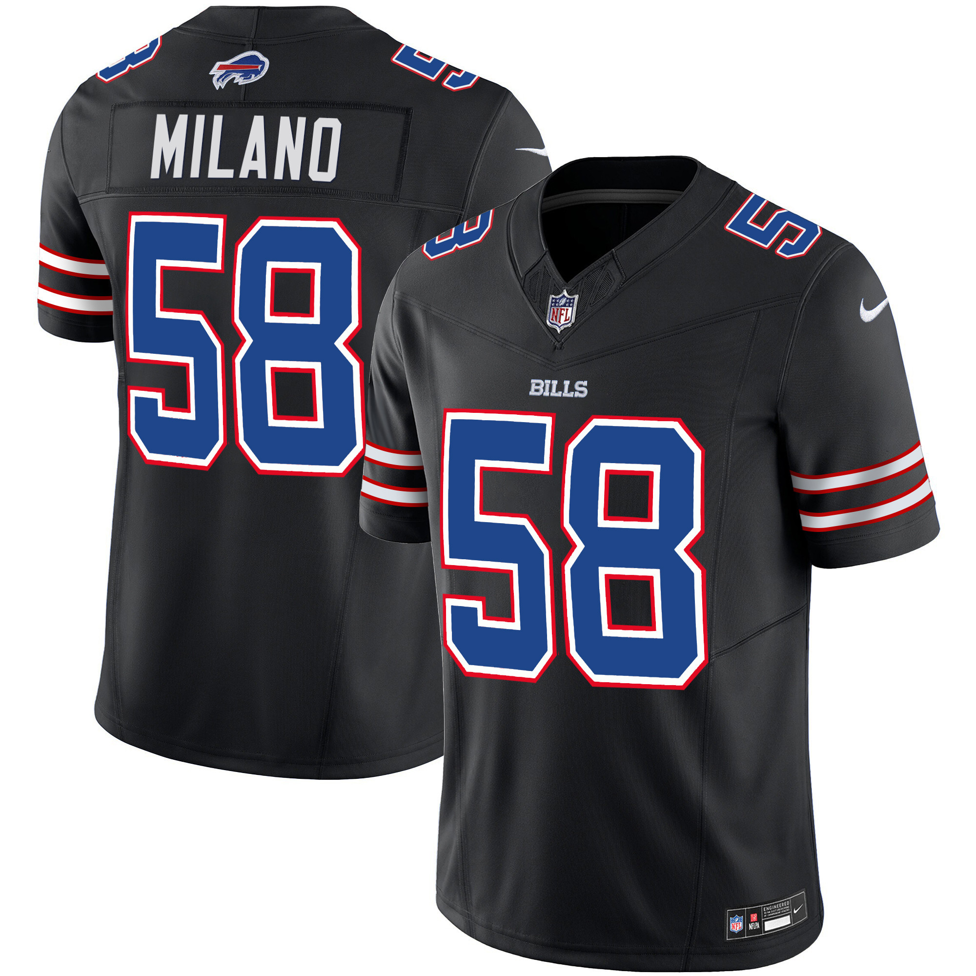 Matt Milano Men's Buffalo Bills Vapor Limited Black Jersey - All Stitched 