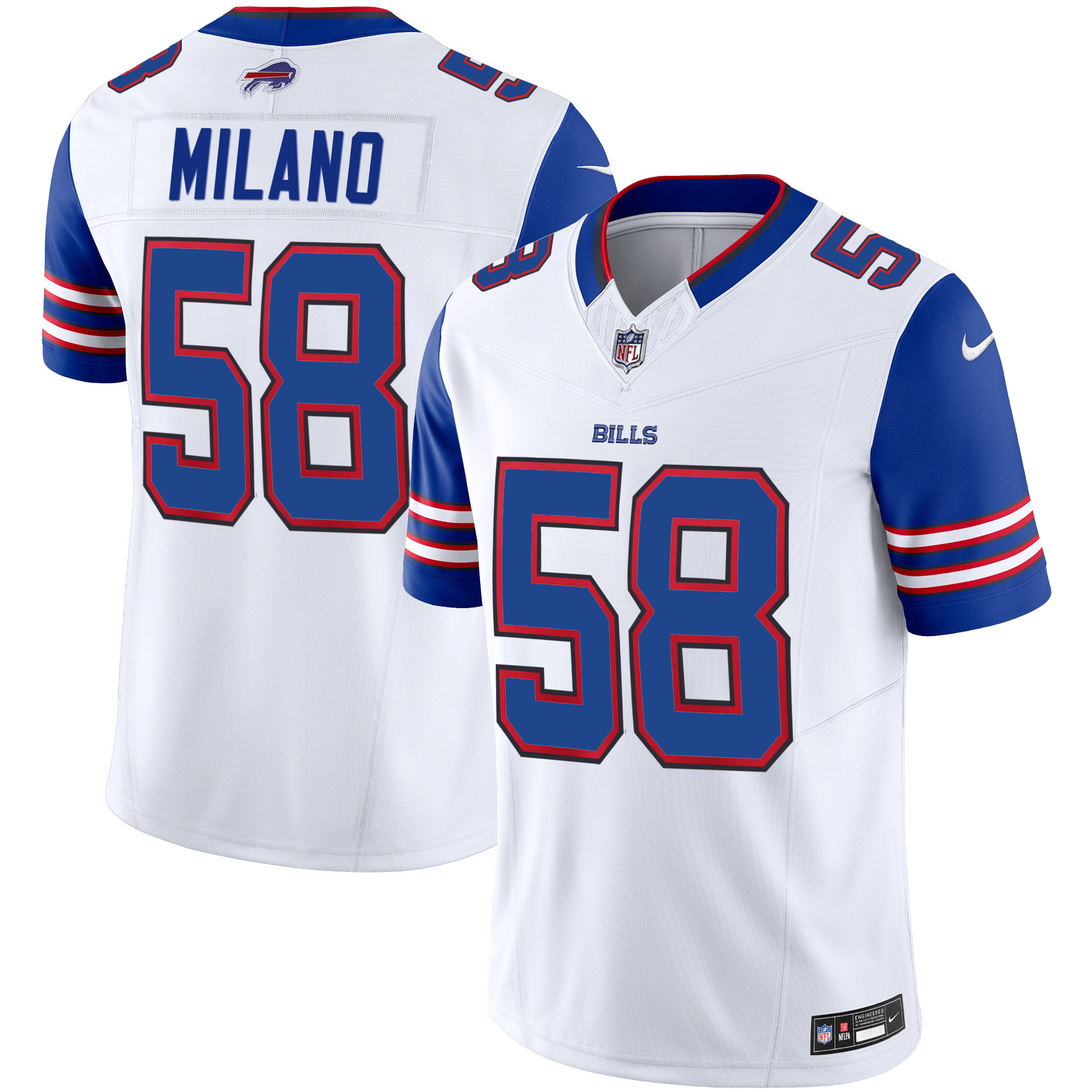 Matt Milano Men's Buffalo Bills Vapor Limited Royal Sleeves Jersey - All Stitched 