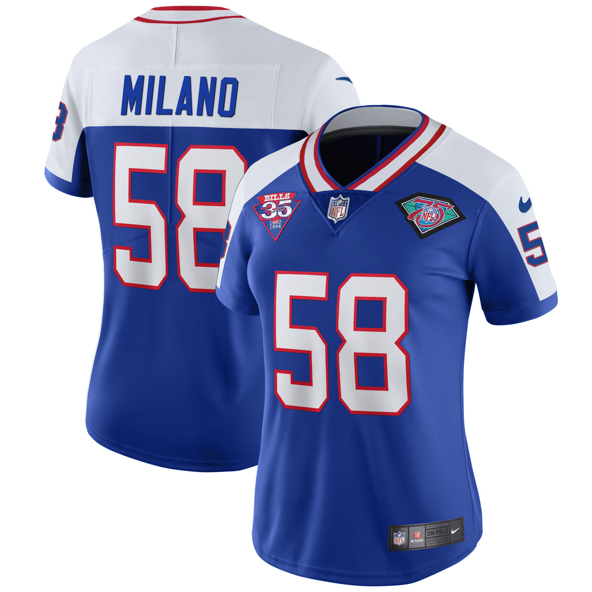 Matt Milano Women's Buffalo Bills 1994 Throwback Vapor Alternate Jersey - All Stitched 