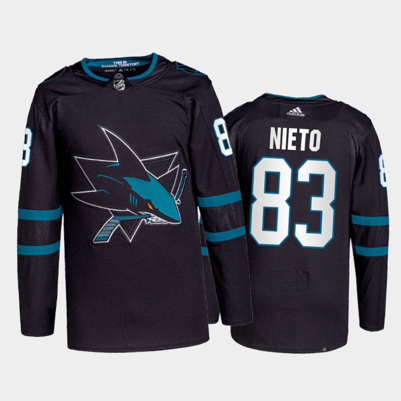 Matt Nieto San Jose Sharks Pro Jersey 2021-22 Black #83 Alternate Uniform