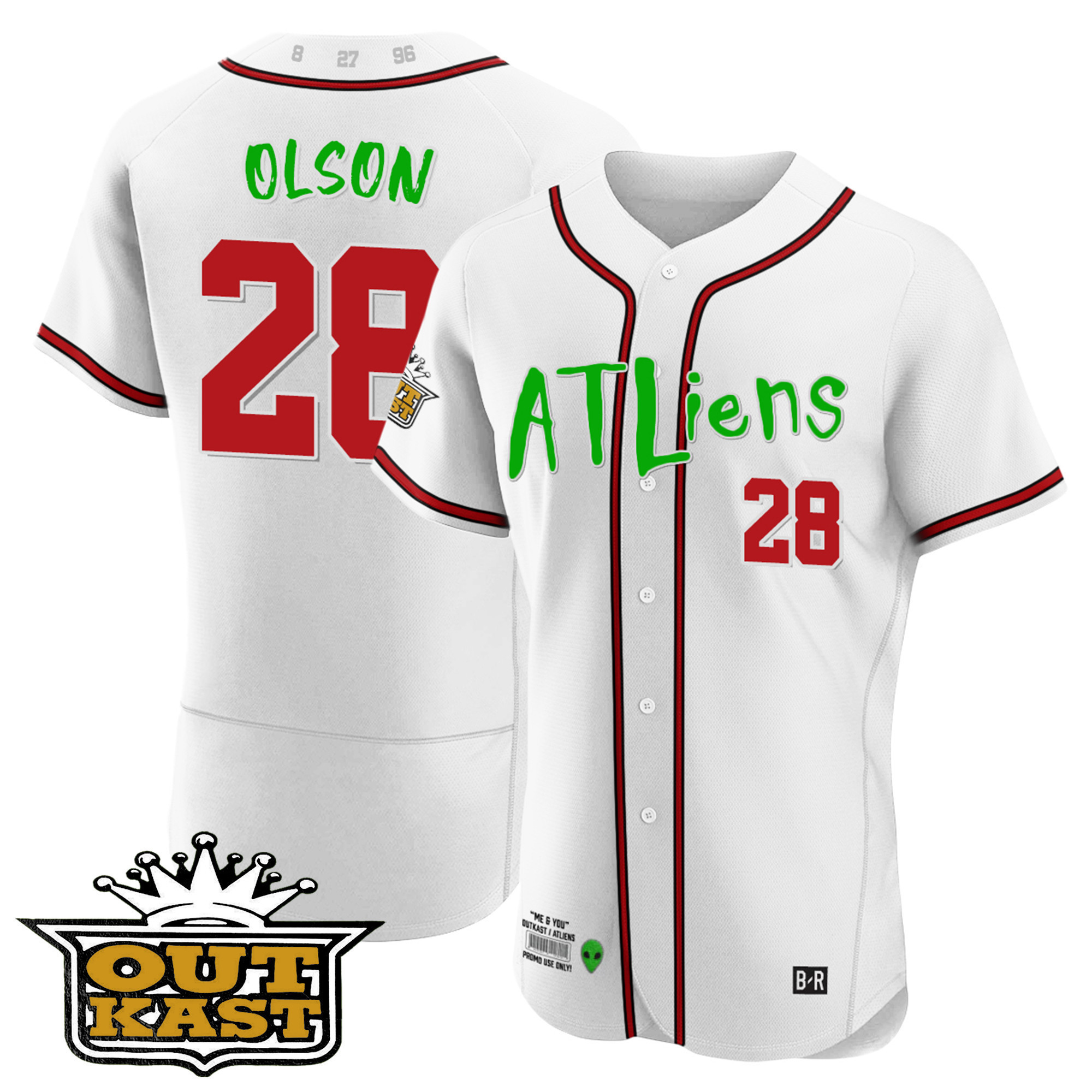 Matt Olson Men's Atlanta Braves Atliens Flex Base White Jersey - All Stitched