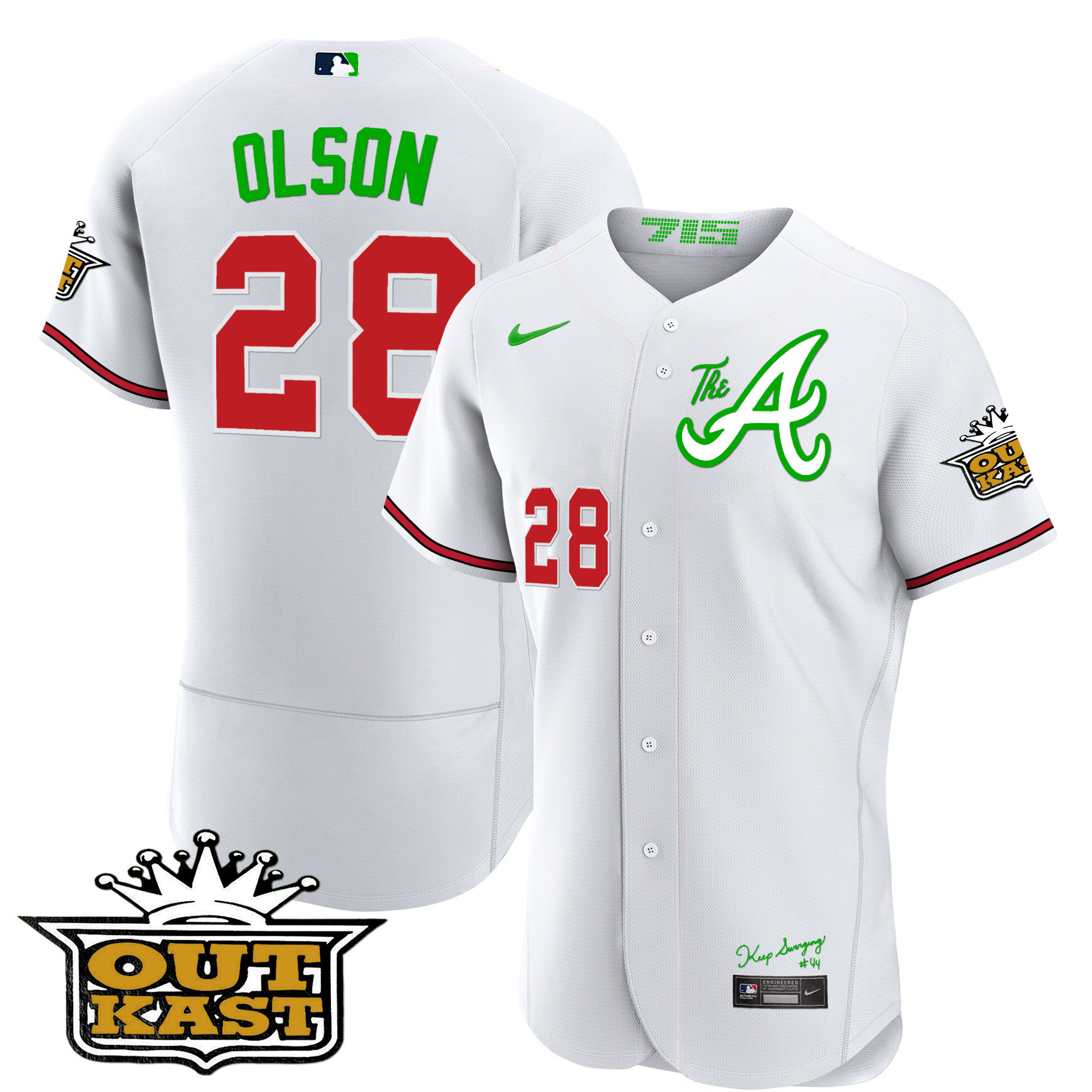 Matt Olson Men's Atlanta Braves Atliens The A Flex Base White Jersey - All Stitched