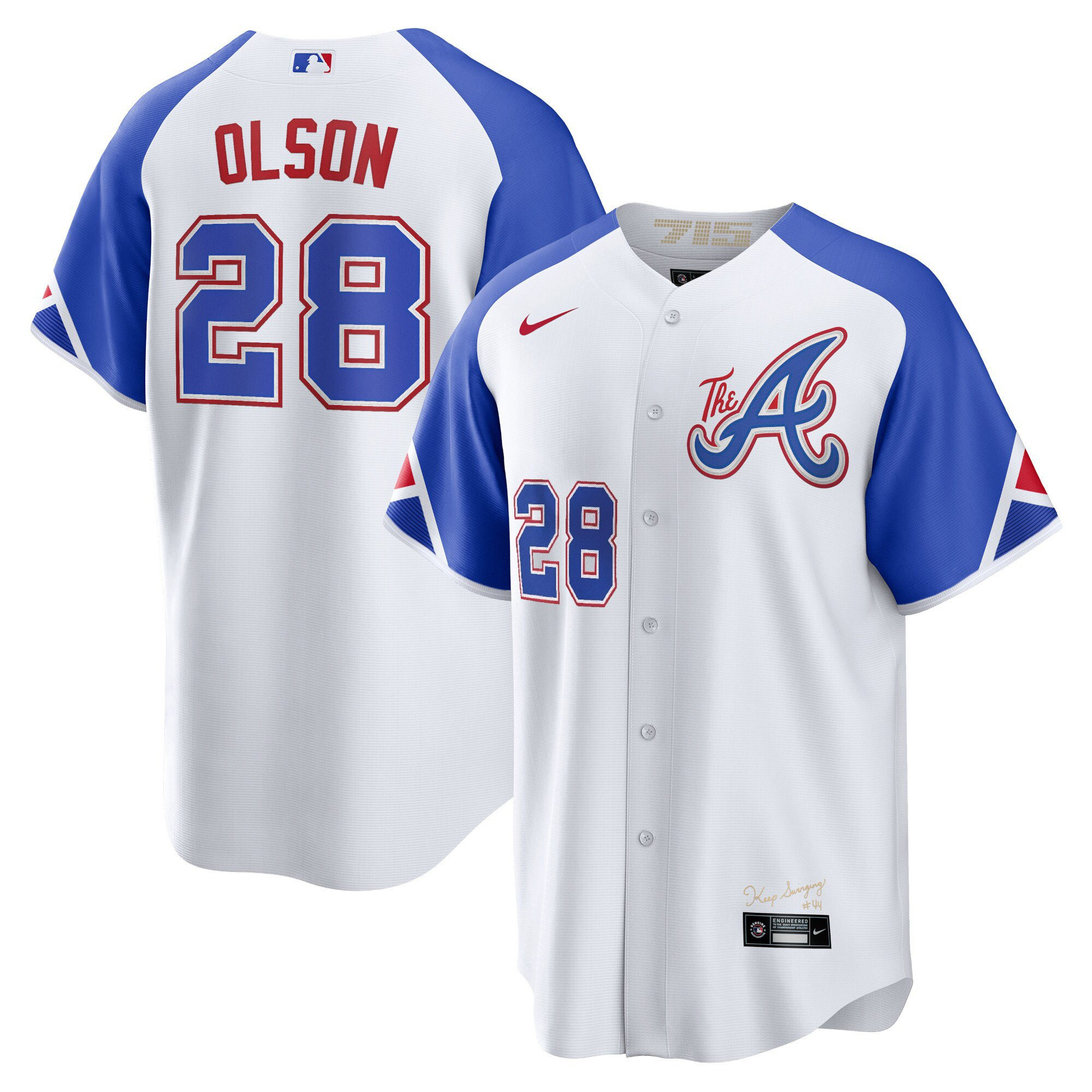 Matt Olson Men's Atlanta Braves Champions City Connect Gold Cool Base Jersey - All Stitched