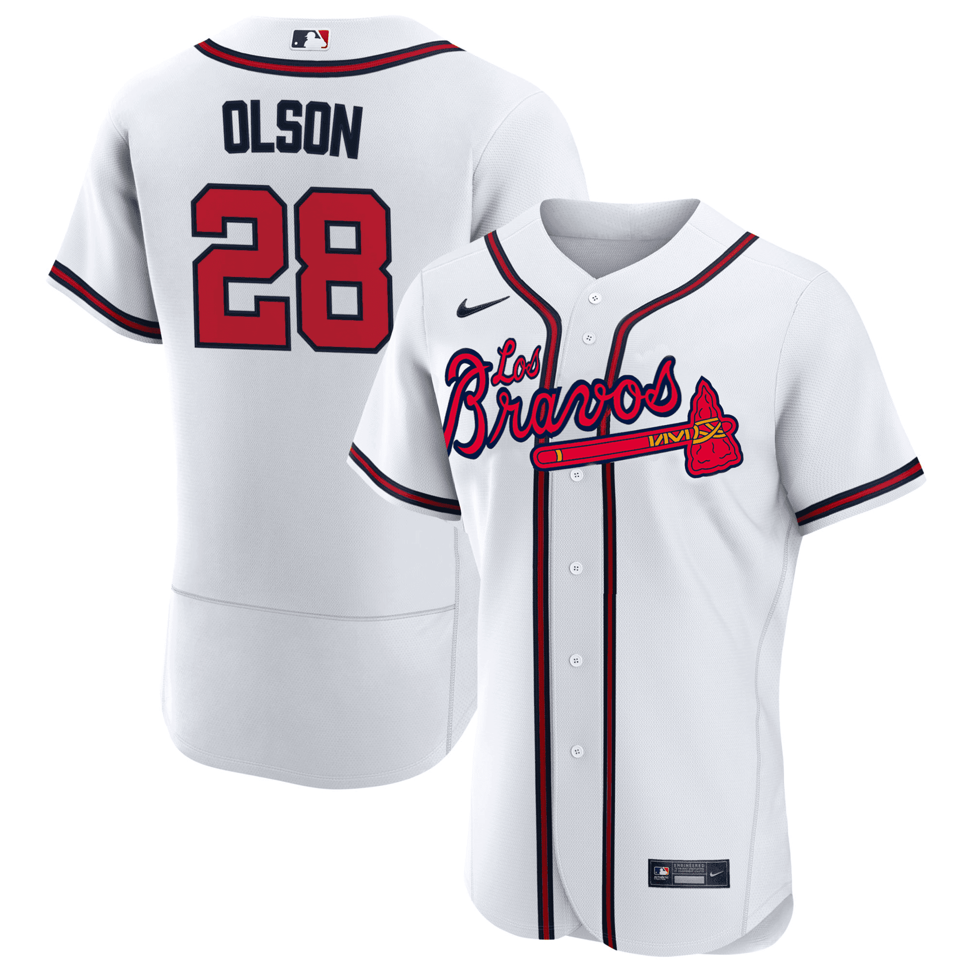 Matt Olson Men's Atlanta Braves Los Bravos Flex White  Jersey - All Stitched