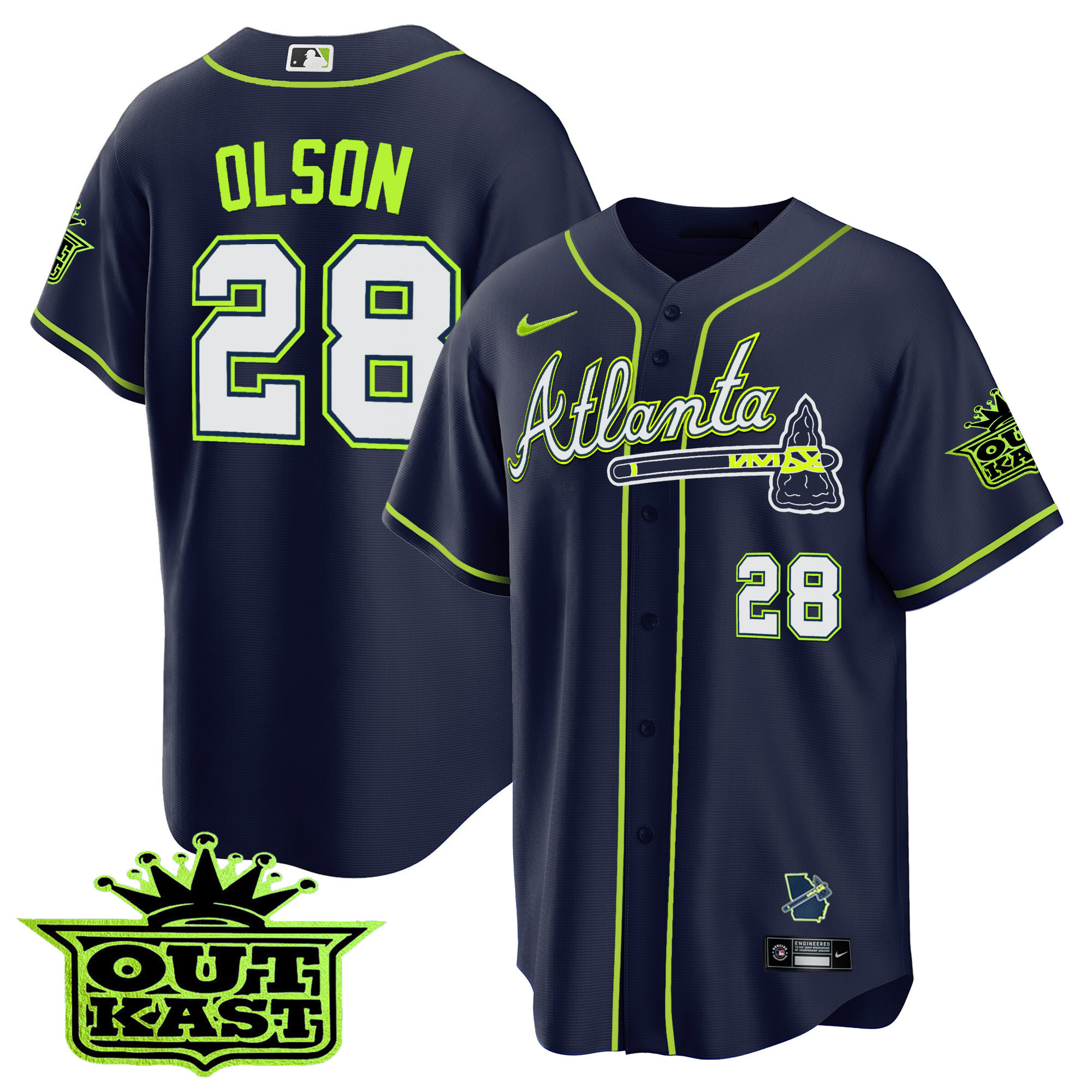 Matt Olson Men's Atlanta Braves Outkast Cool Base V3 Atliens Jersey - All Stitched