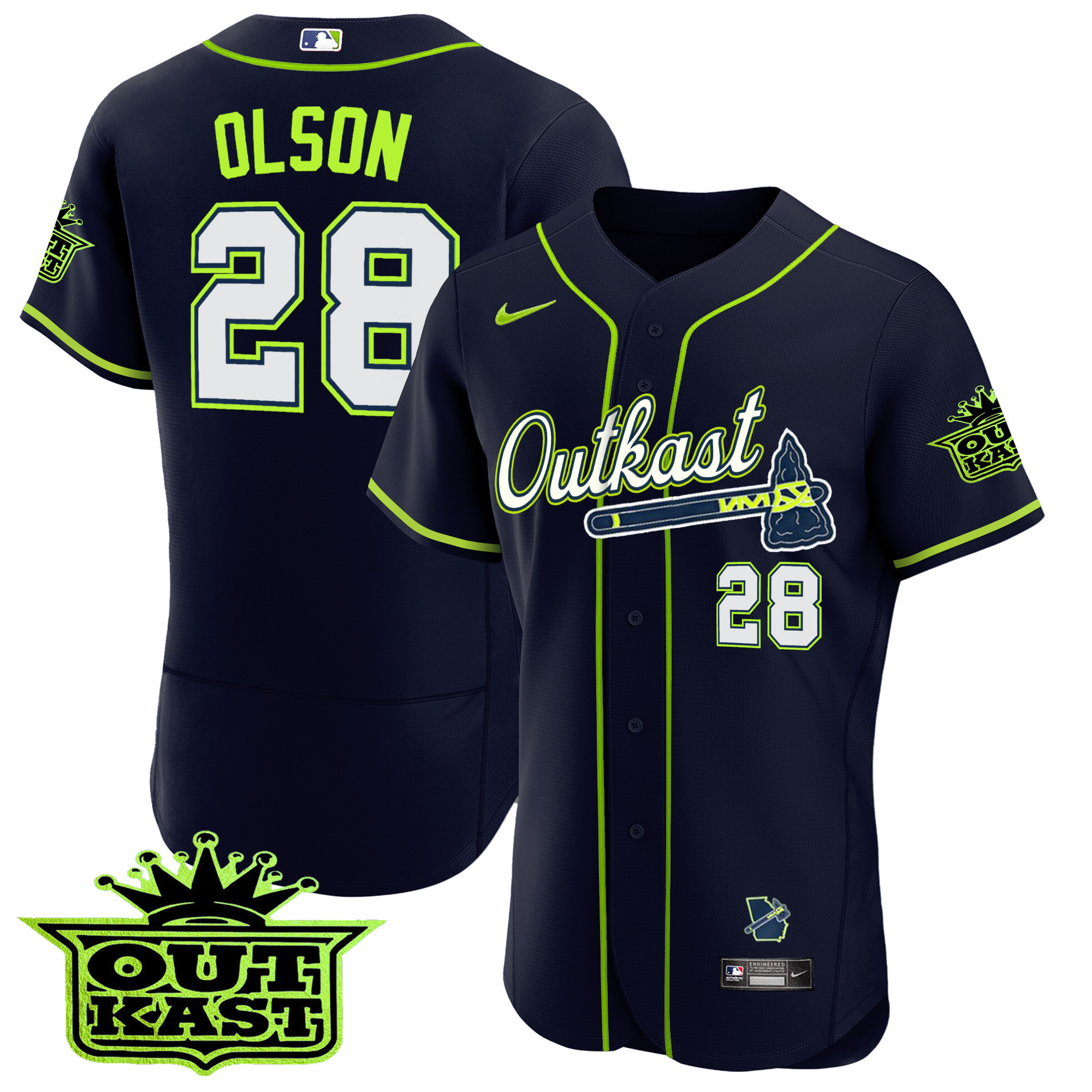 Matt Olson Men's Atlanta Braves Outkast Flex Base Atliens Jersey - All Stitched