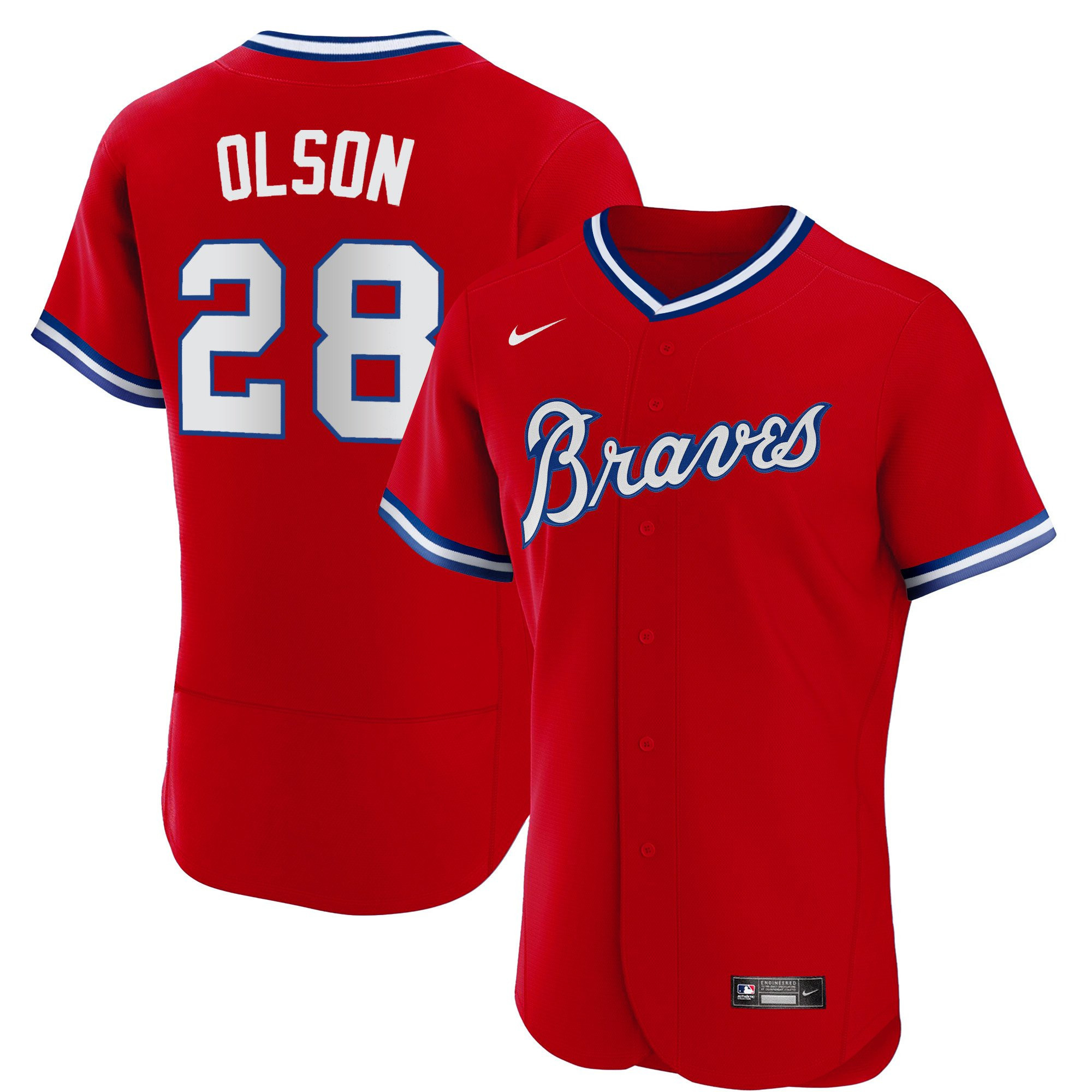 Matt Olson Men's Atlanta Braves Throwback 1974 - 1982 Flex Base 1980 Jersey - All Stitched
