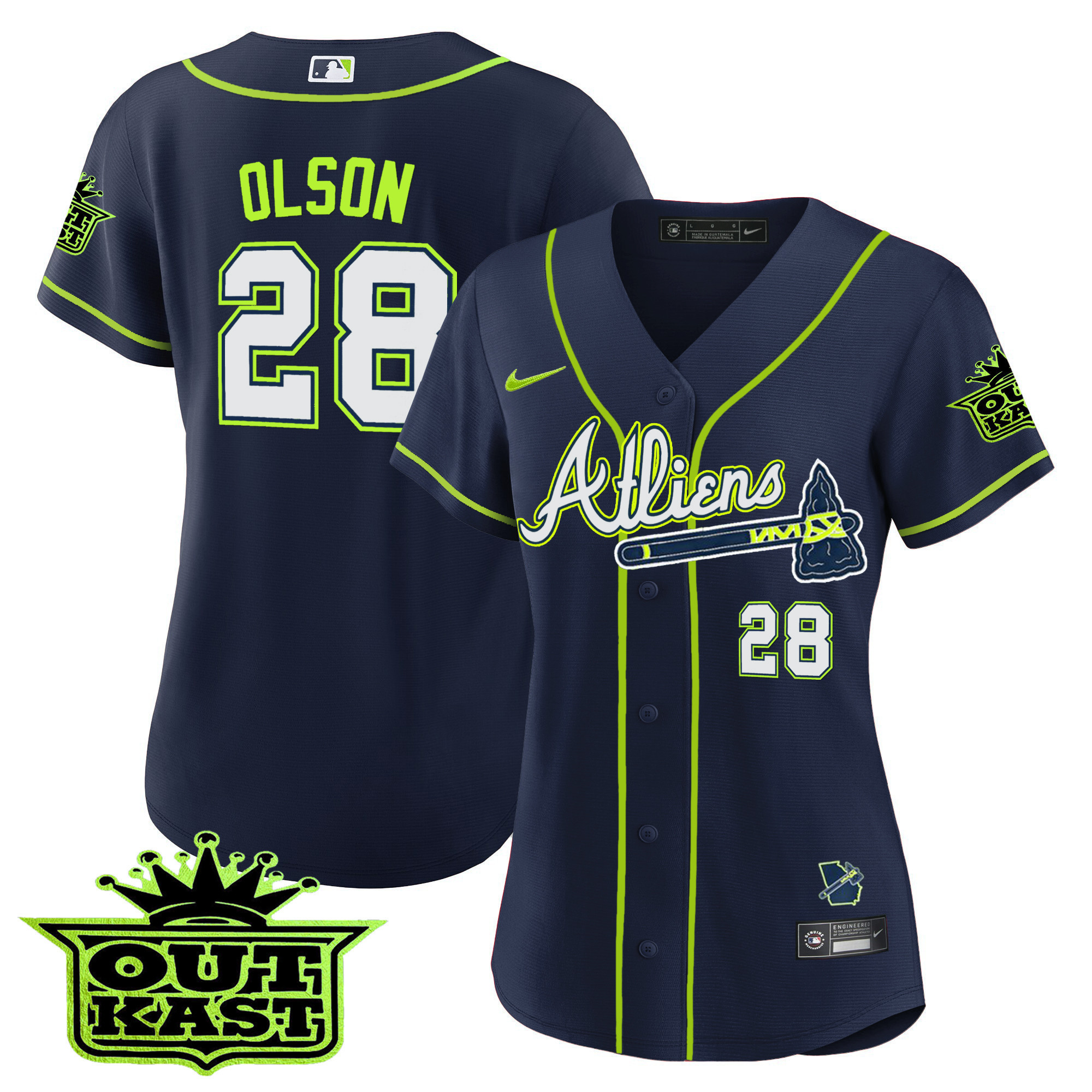Matt Olson Women's Atlanta Braves Atliens Jersey - All Stitched