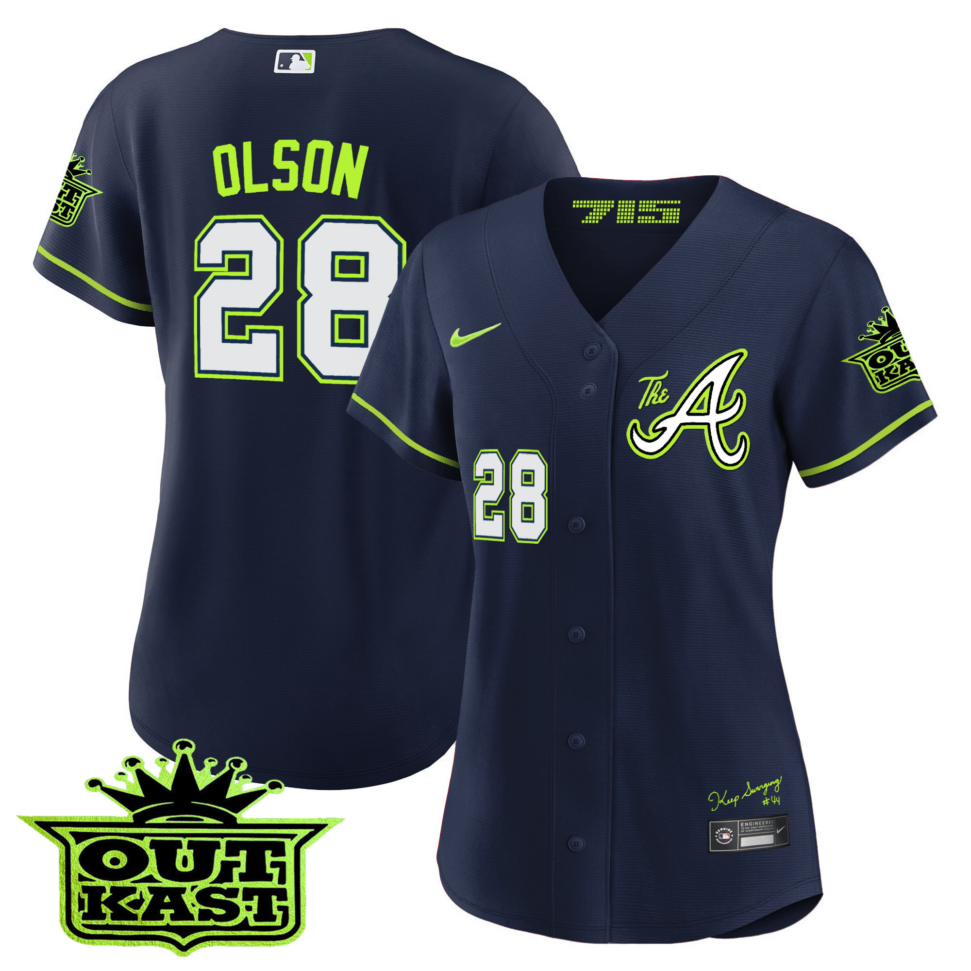 Matt Olson Women's Atlanta Braves Atliens The A Baseball Jersey - All Stitched