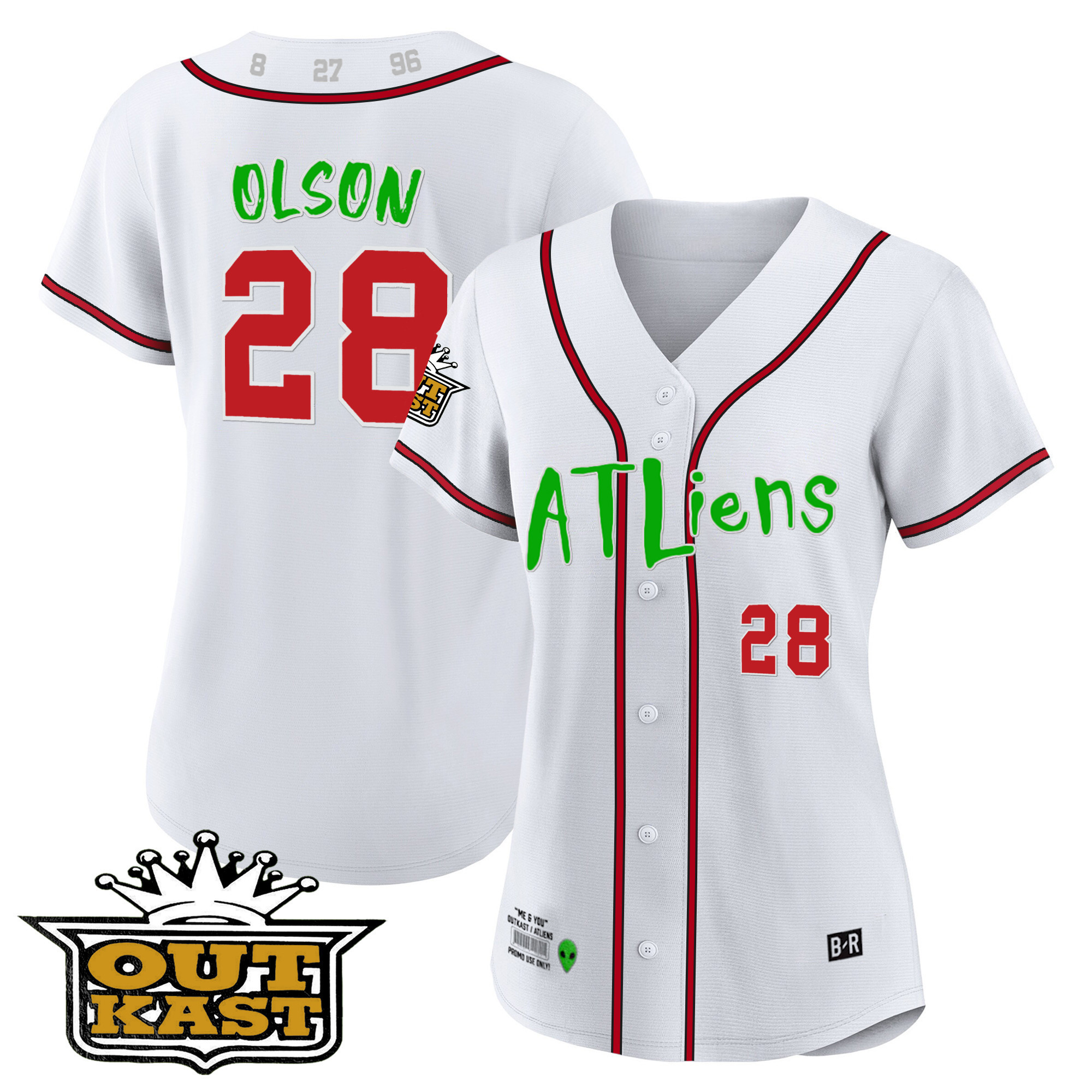 Matt Olson Women's Atlanta Braves Atliens White Jersey - All Stitched