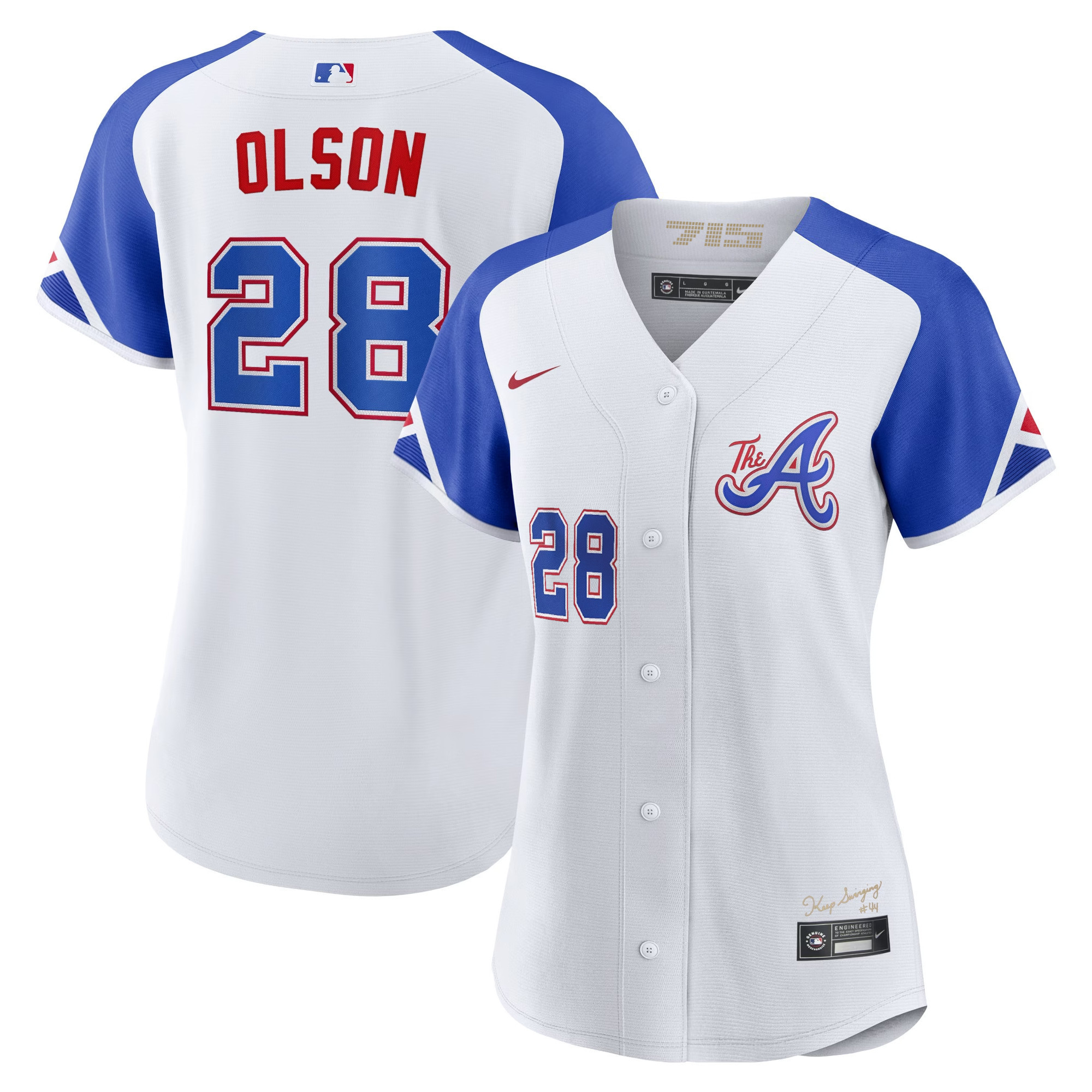 Matt Olson Women's Atlanta Braves Champions City Connect Gold Jersey - All Stitched