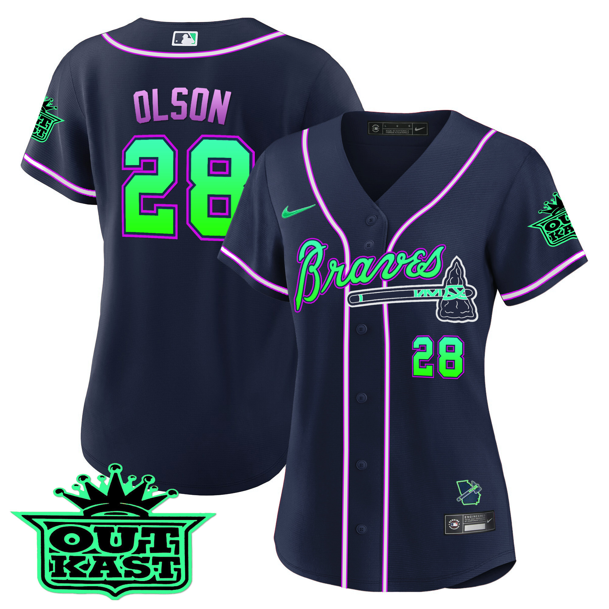 Matt Olson Women's Atlanta Braves Outkast Baseball - Galaxy Version Jersey - All Stitched