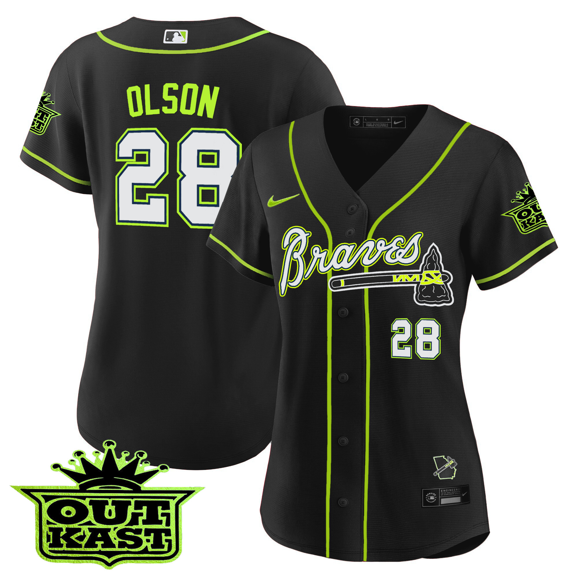 Matt Olson Women's Atlanta Braves Outkast Baseball V2 Black Jersey - All Stitched