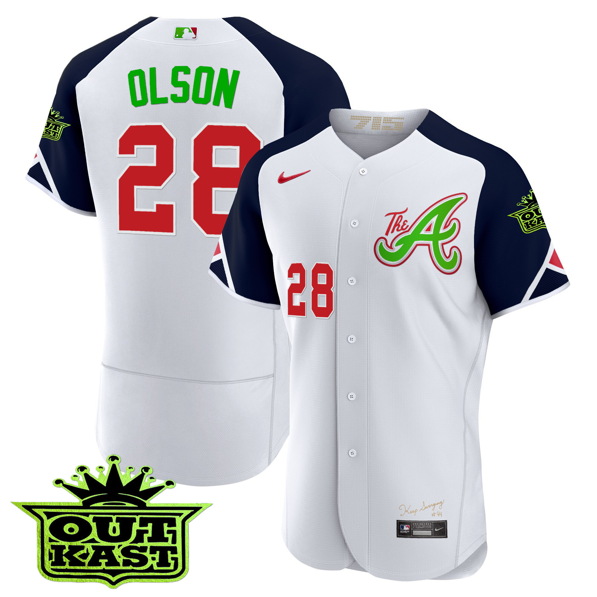 Matt Olson Youth's Atlanta Braves Atliens City Connect Flex Base Jersey - All Stitched