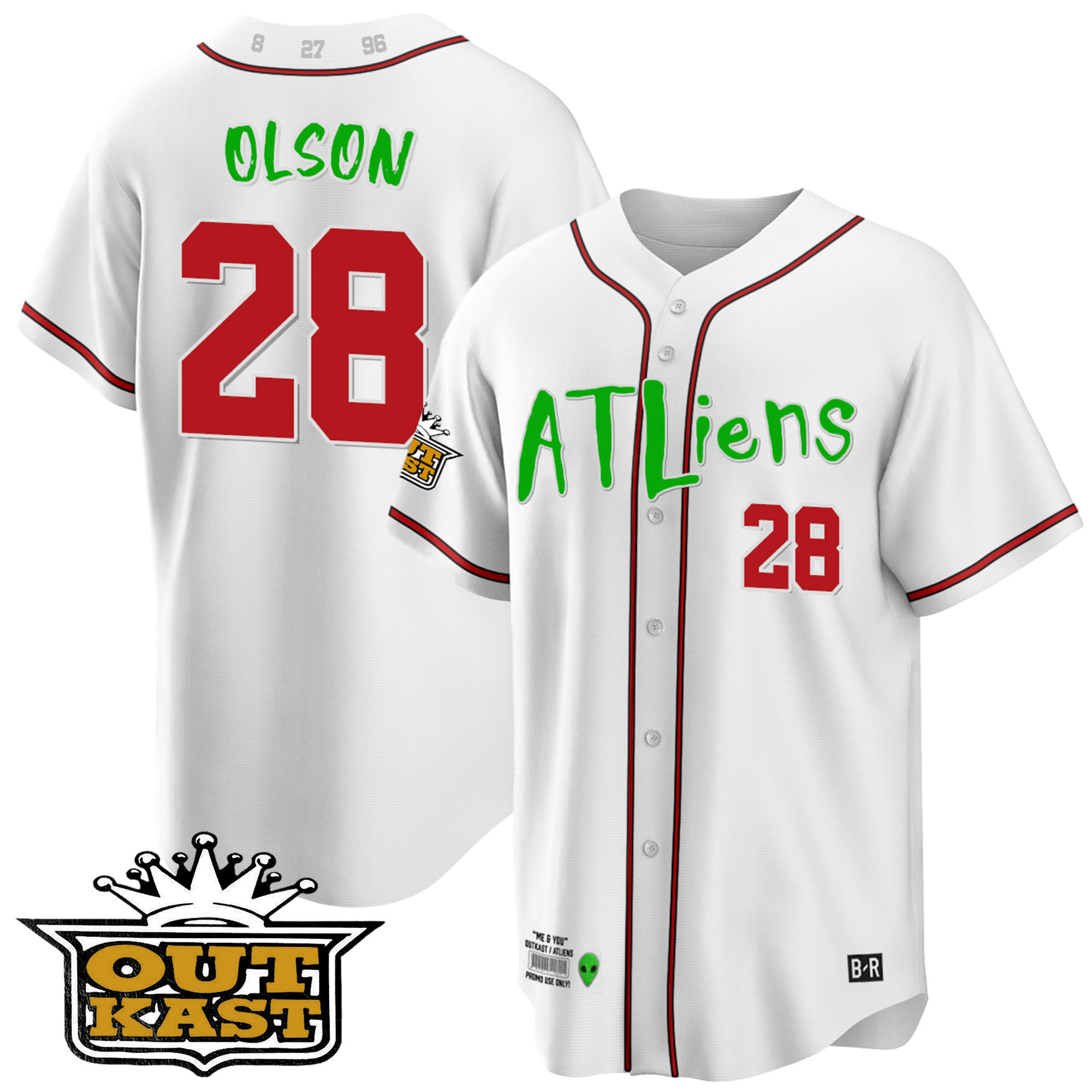 Matt Olson Youth's Atlanta Braves Atliens Cool Base White Jersey - All Stitched