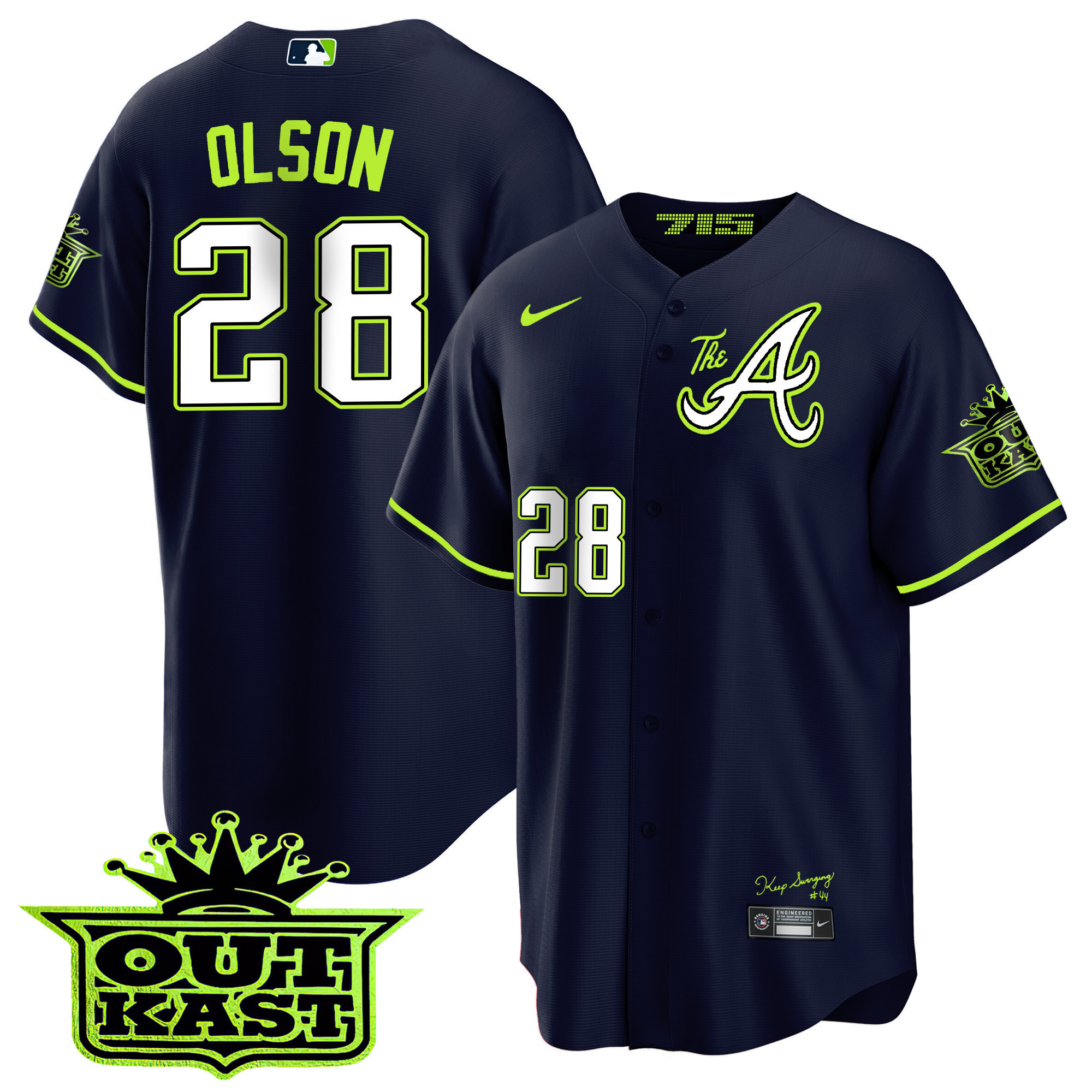 Matt Olson Youth's Atlanta Braves Atliens The A Cool Base Jersey - All Stitched