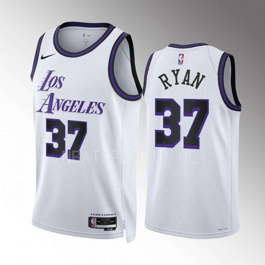 Matt Ryan 37 2022-23 Los Angeles Lakers White City Edition Men Jersey Swingman
