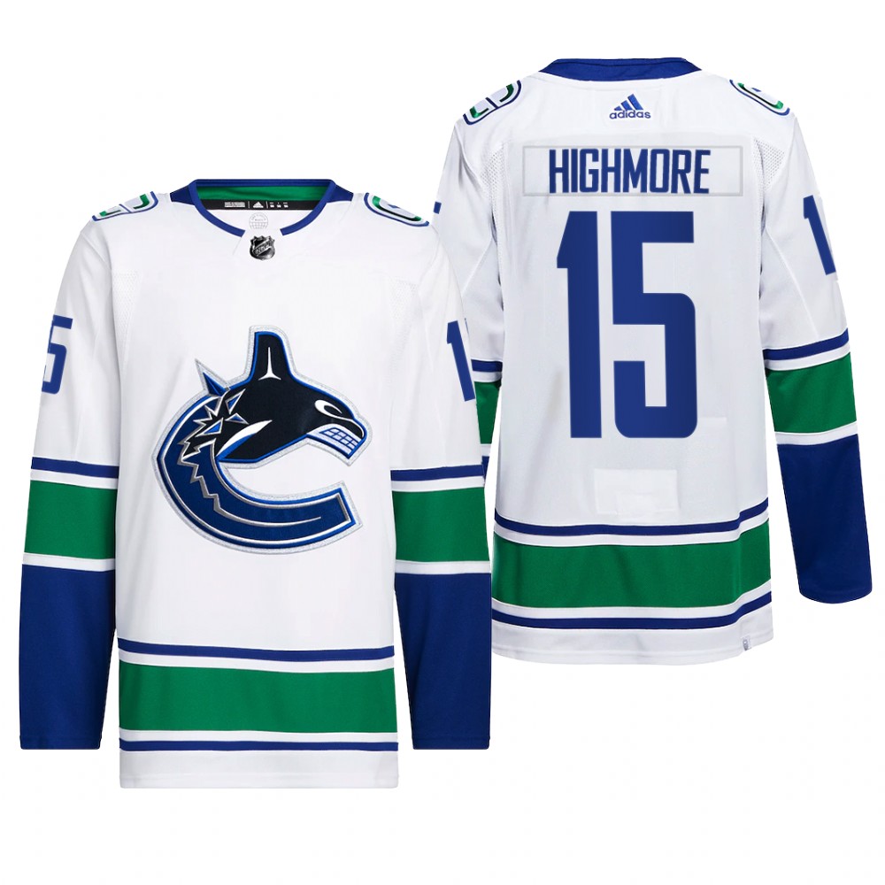 Matthew Highmore Vancouver Canucks Away Jersey 2022 White #15 Primegreen Pro Uniform
