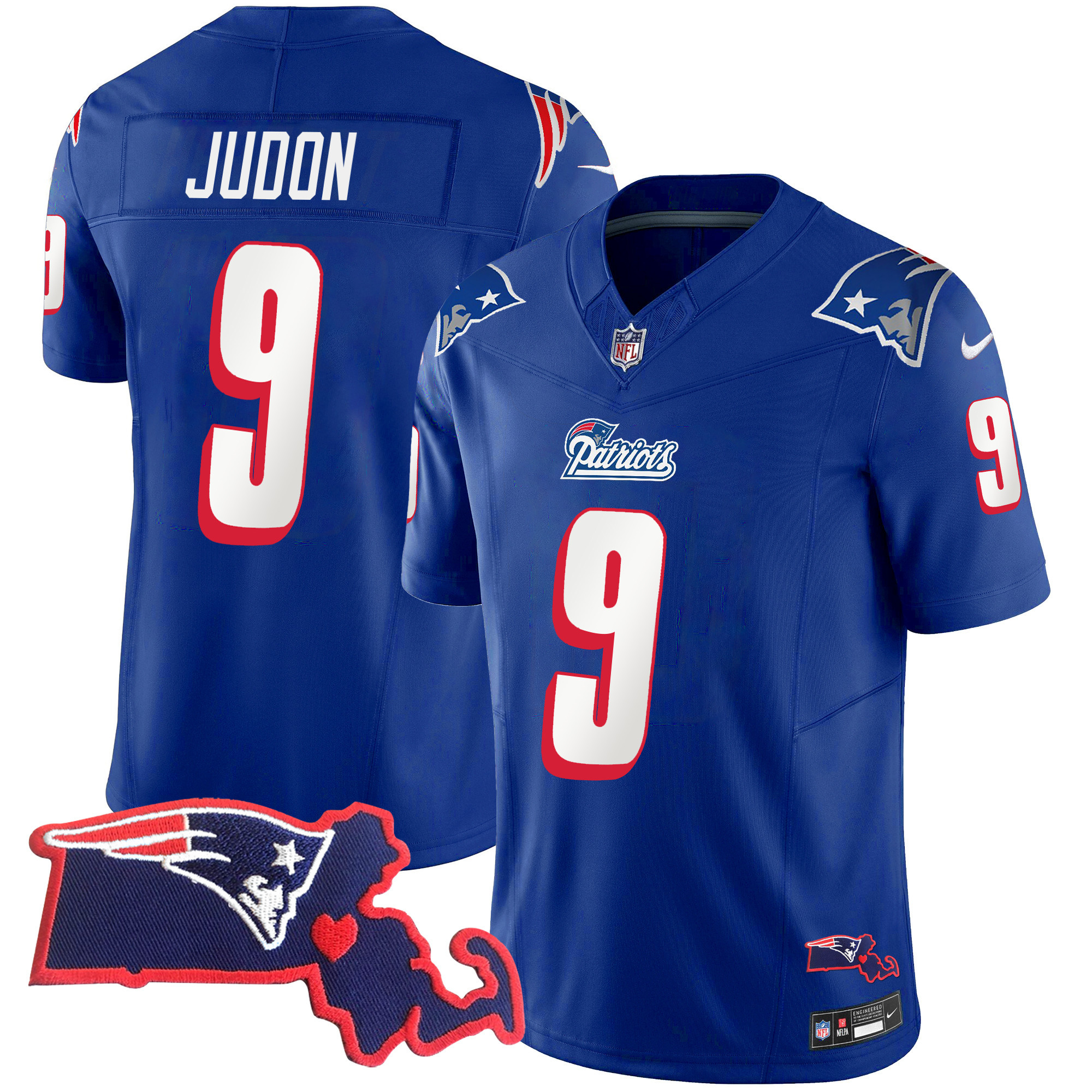 Matthew Judon Men's New England Patriots 1996 Throwback State Patch Vapor Royal Jersey - All Stitched 