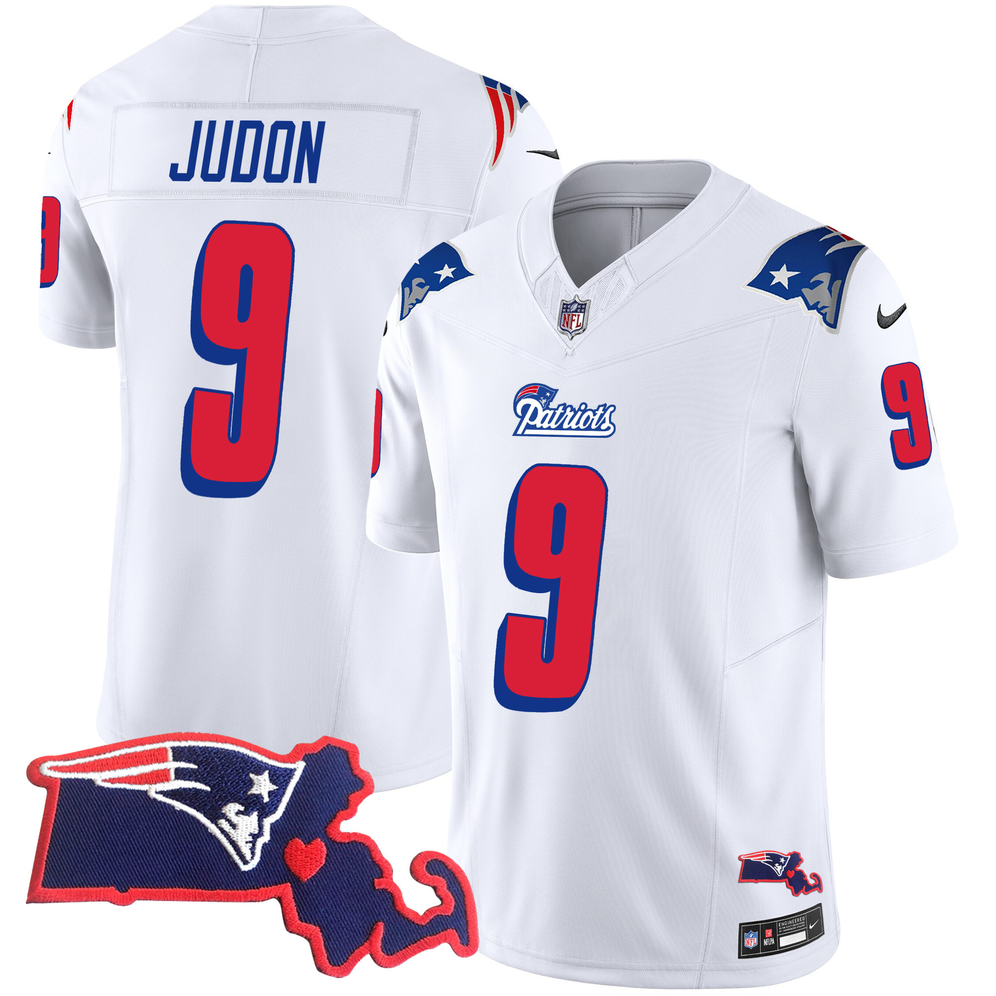 Matthew Judon Men's New England Patriots 1996 Throwback State Patch Vapor White Jersey - All Stitched 