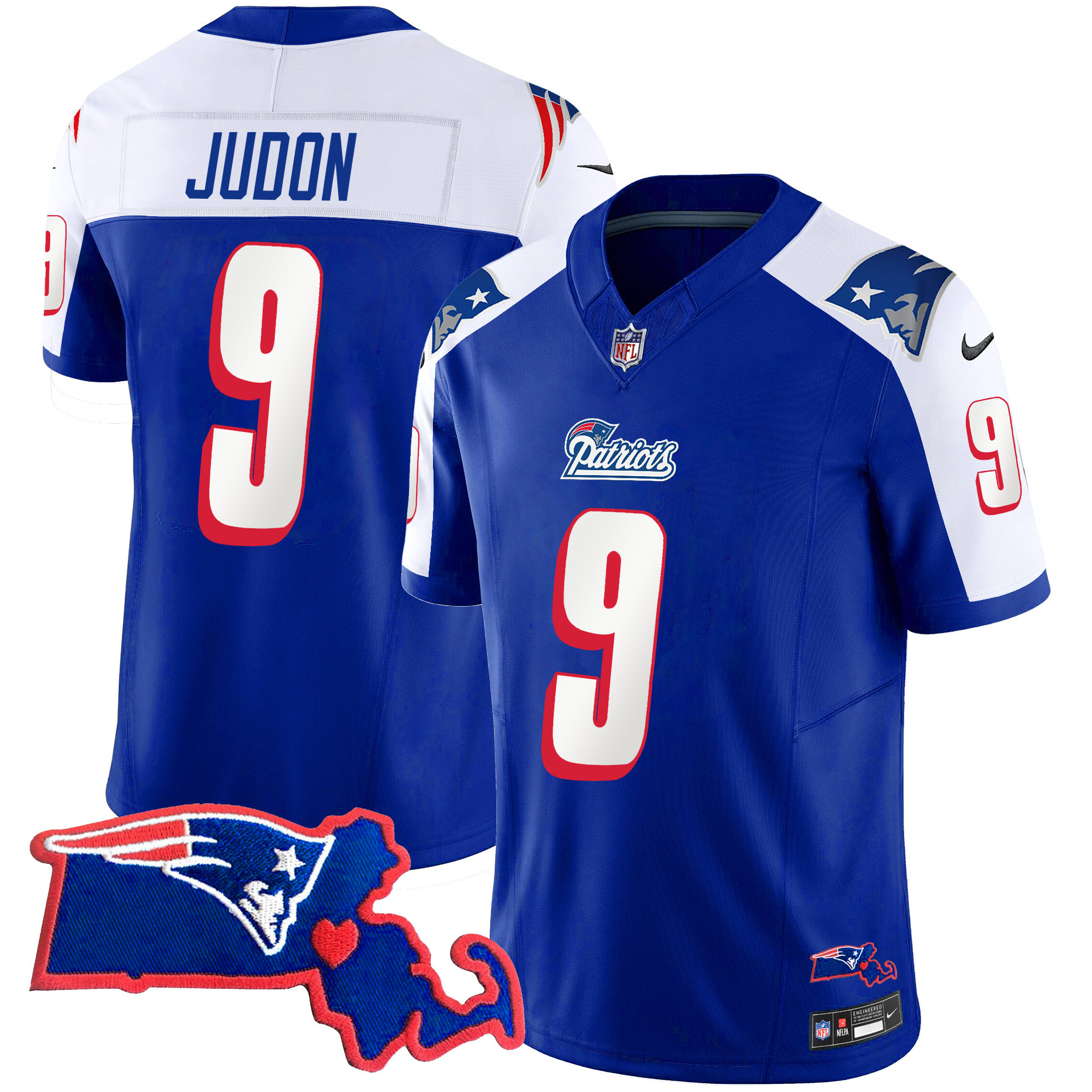 Matthew Judon Men's New England Patriots Massachusetts Patch Vapor 1996 Alternate Jersey - All Stitched 