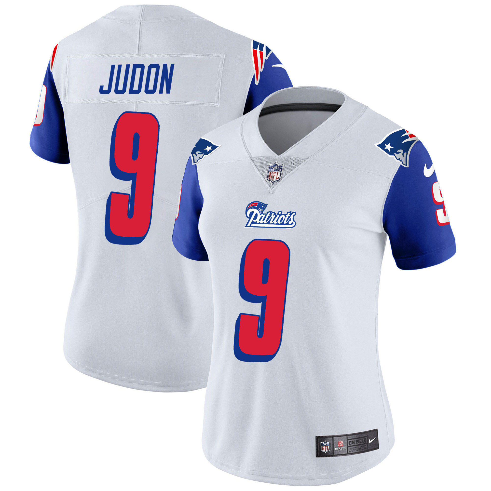 Matthew Judon Women's New England Patriots 1996 Throwback Limited Vapor Royal Sleeves Jersey - All Stitched 