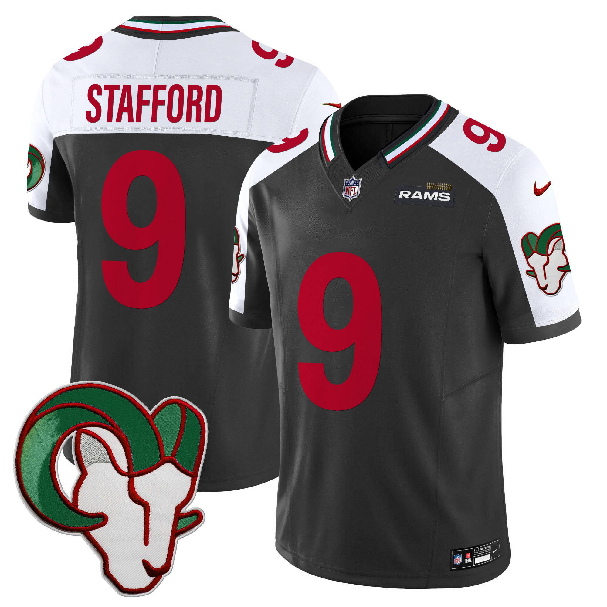 Matthew Stafford Men's Los Angeles Rams Mexico Vapor Limited Black Alternate Jersey - All Stitched 