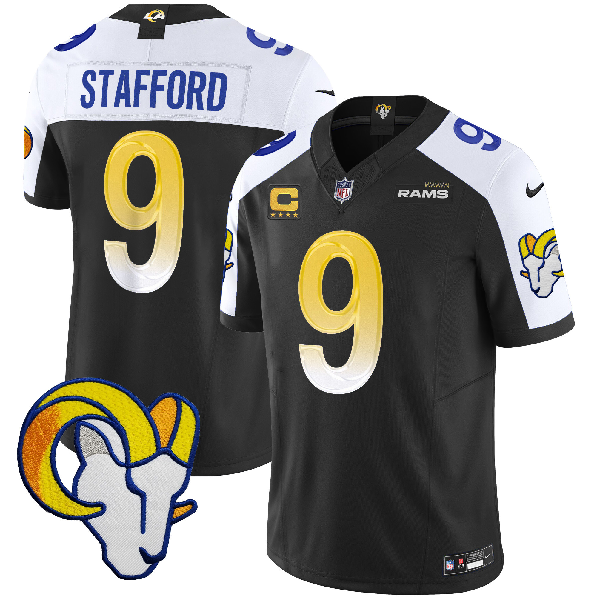 Matthew Stafford Men's Los Angeles Rams Vapor Limited Black Alternate Jersey - All Stitched 