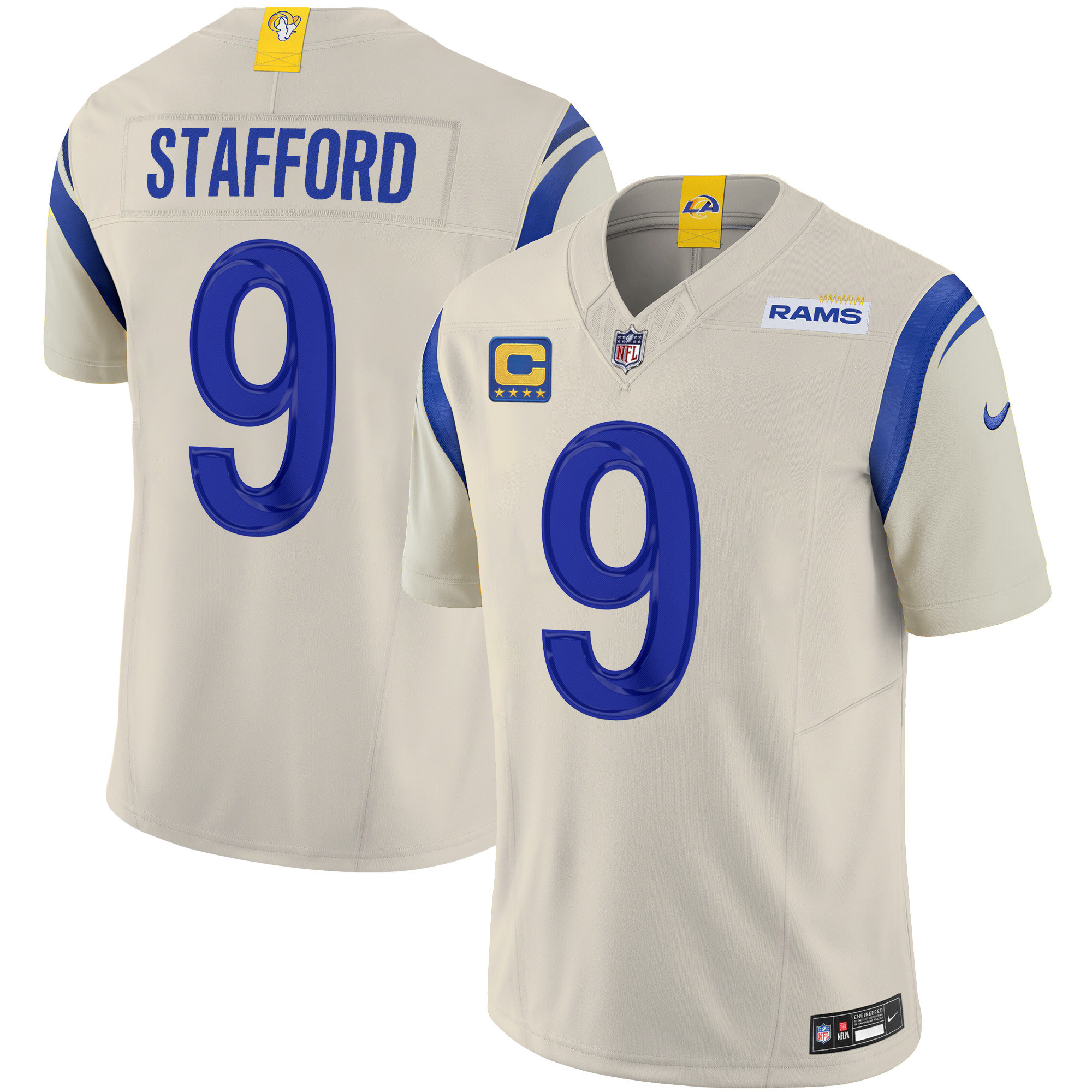 Matthew Stafford Men's Los Angeles Rams Vapor Limited Bone Jersey - All Stitched 