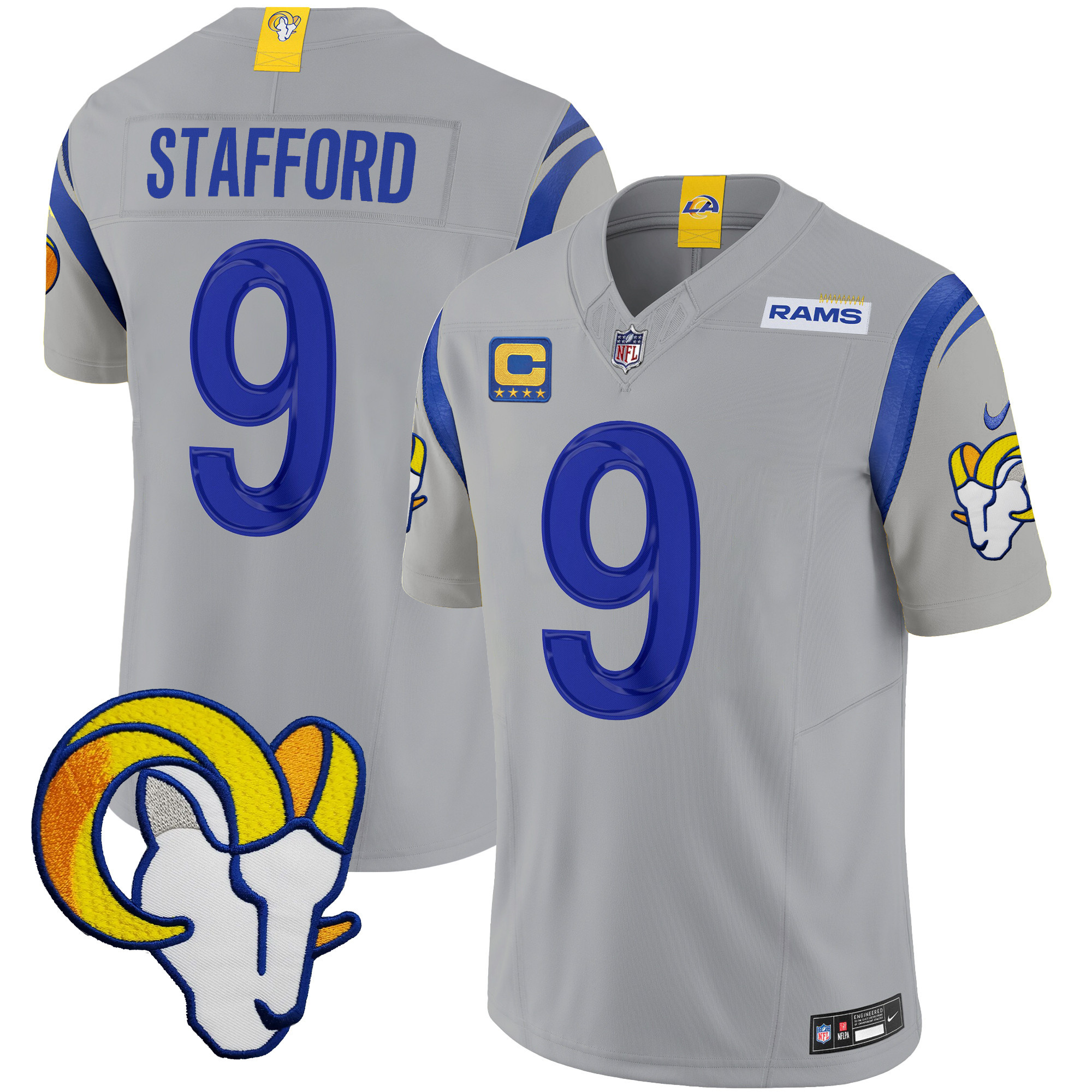 Matthew Stafford Men's Los Angeles Rams Vapor Limited Gray Jersey - All Stitched 