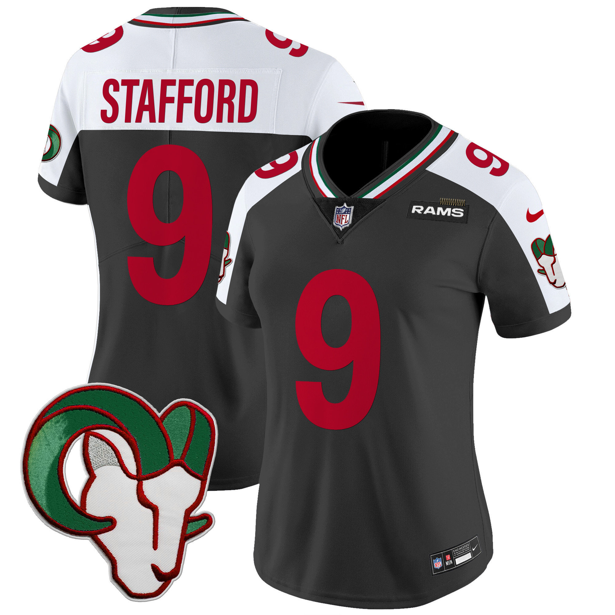 Matthew Stafford Women's Los Angeles Rams Mexico Vapor Limited Black Alternate Jersey - All Stitched 