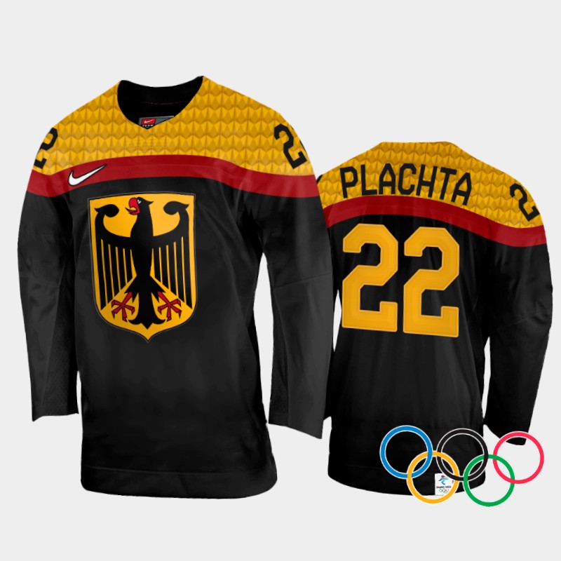 Matthias Plachta Germany Black Away Jersey 2022 Winter Olympics